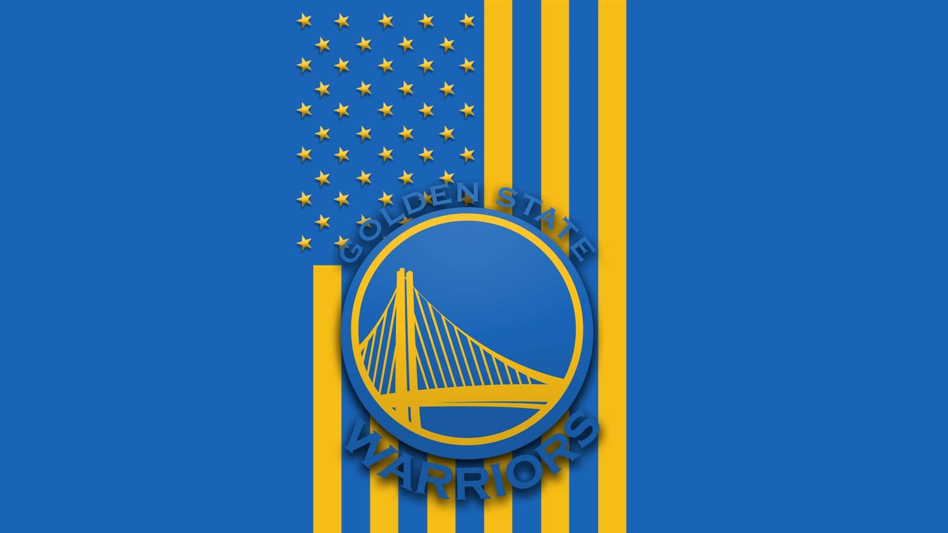 Golden State Warriors Logo, yellow stars, stripes, Full HD Desktop Wallpaper