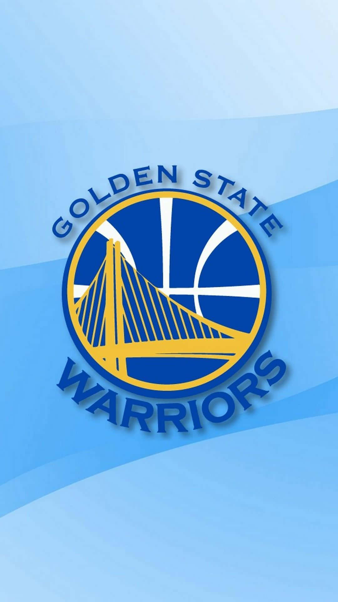 Golden State Warriors Logo, gradient blue background, subtle wave patterns, Full HD Phone Wallpaper