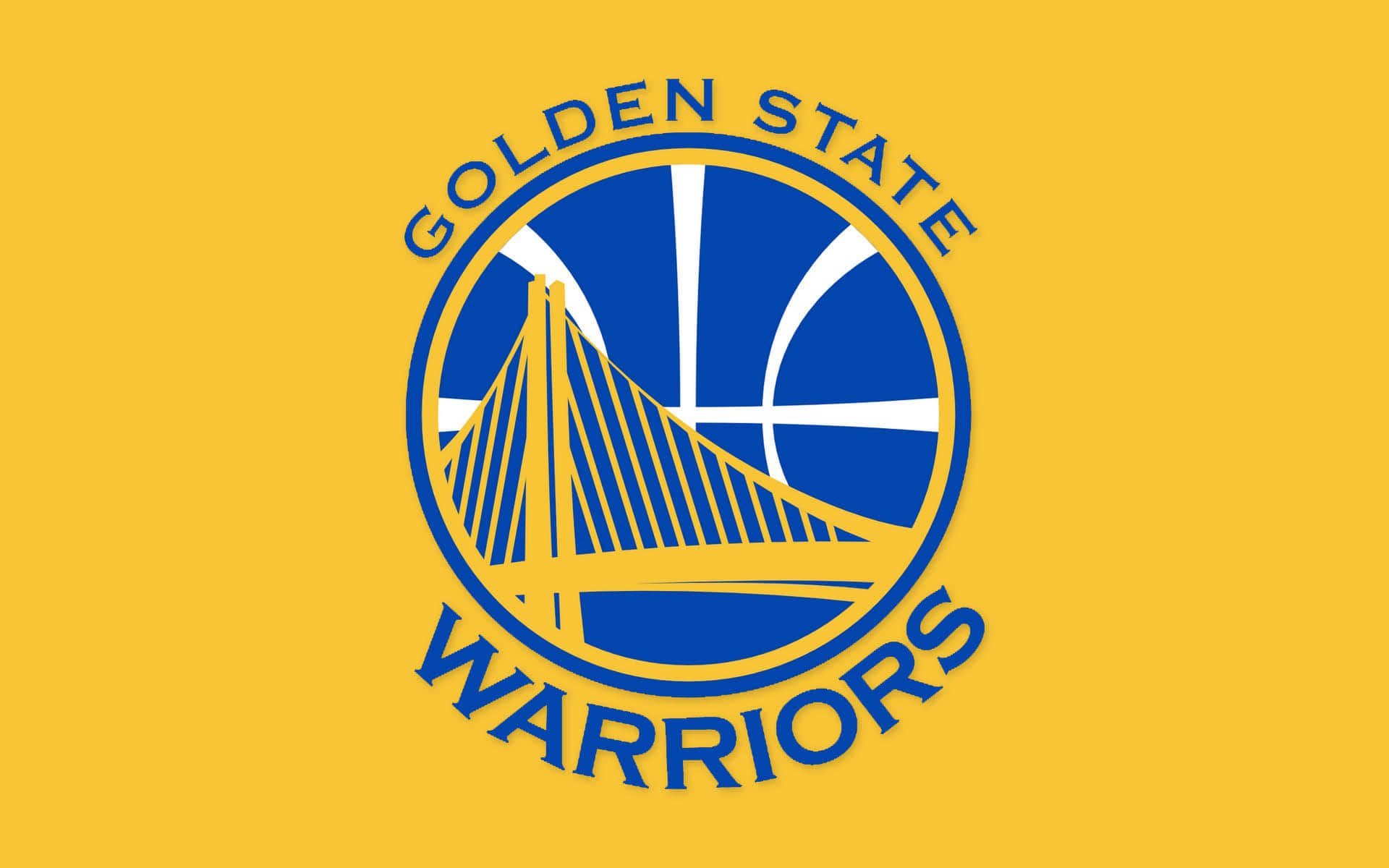 Golden State Warriors logo, yellow bridge, basketball, Full HD Desktop Wallpaper