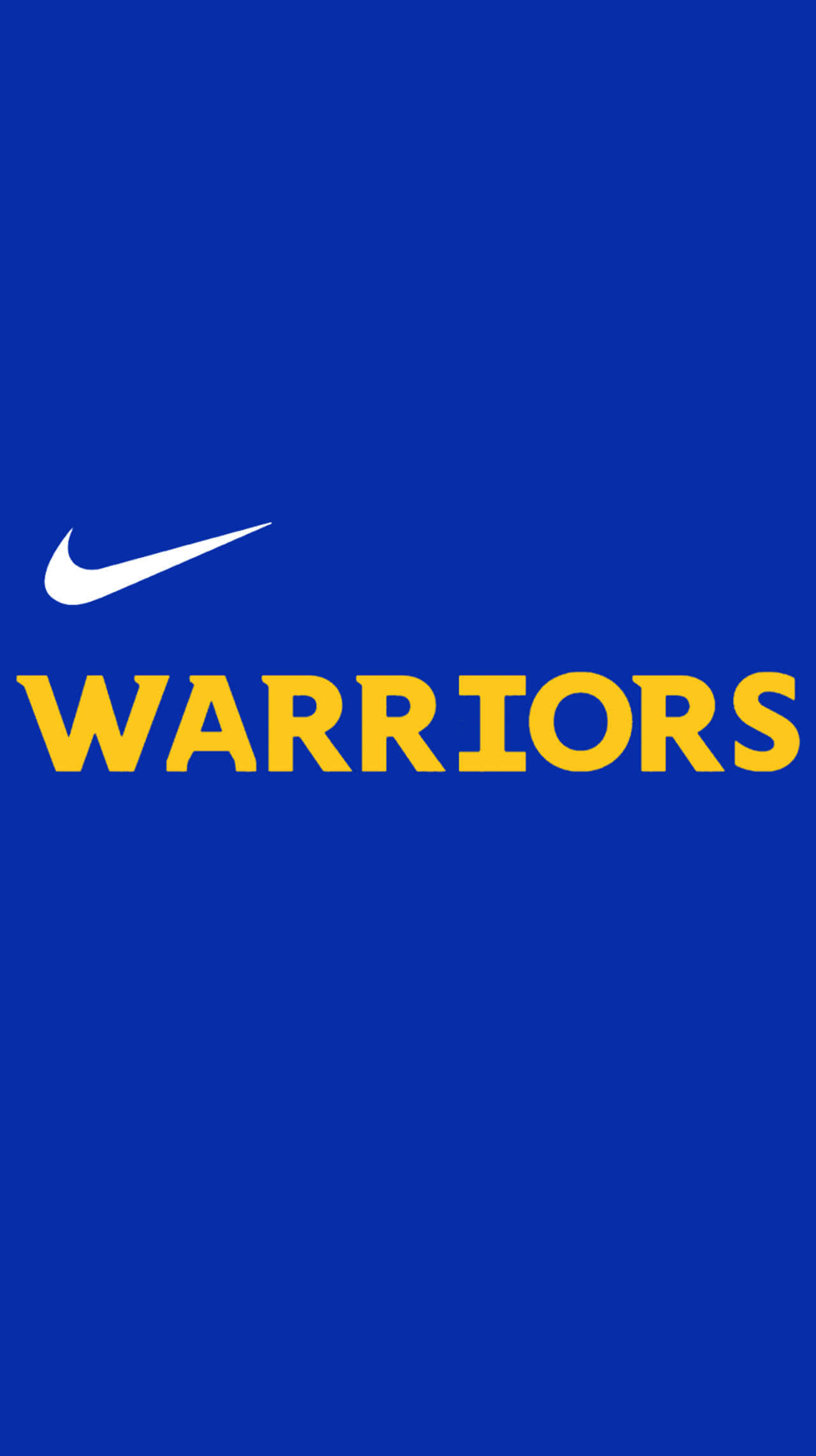 Golden State Warriors, yellow text, white swoosh logo, Full HD Phone Wallpaper