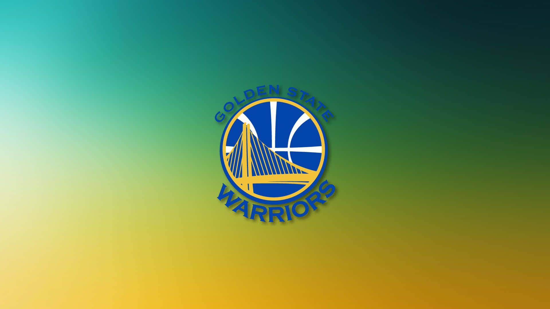 Golden State Warriors logo, teal green, golden yellow, Full HD Desktop Wallpaper