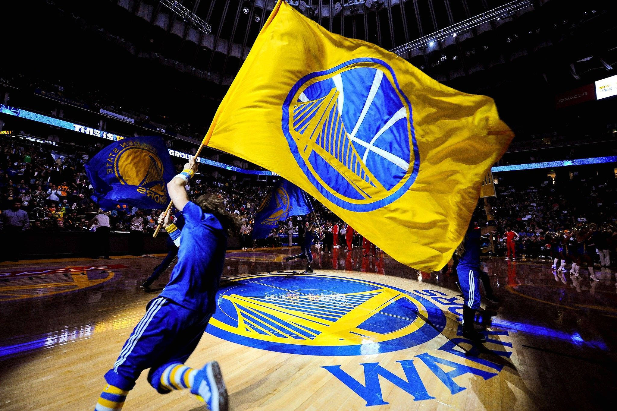 Golden State Warriors, blue, yellow, Full HD Desktop Wallpaper
