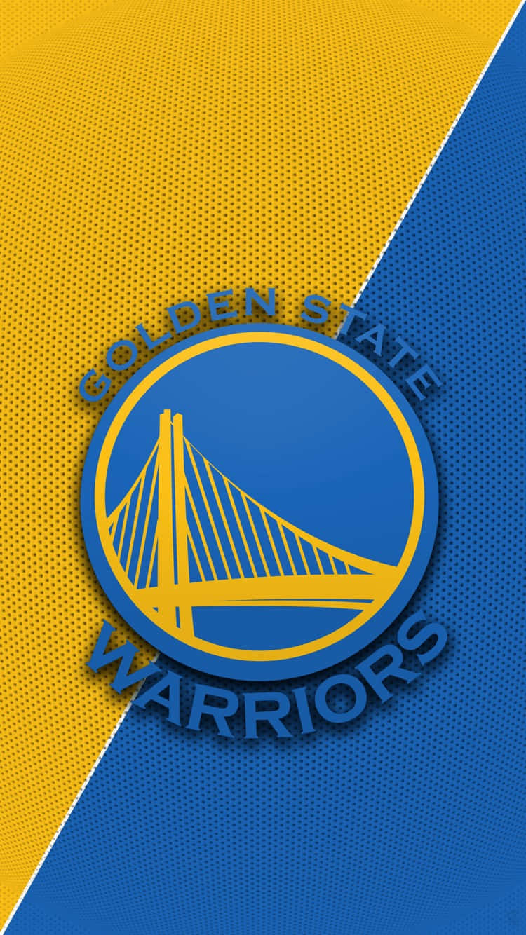 Golden State Warriors logo, yellow and blue perforated background, centered, HD Phone Wallpaper