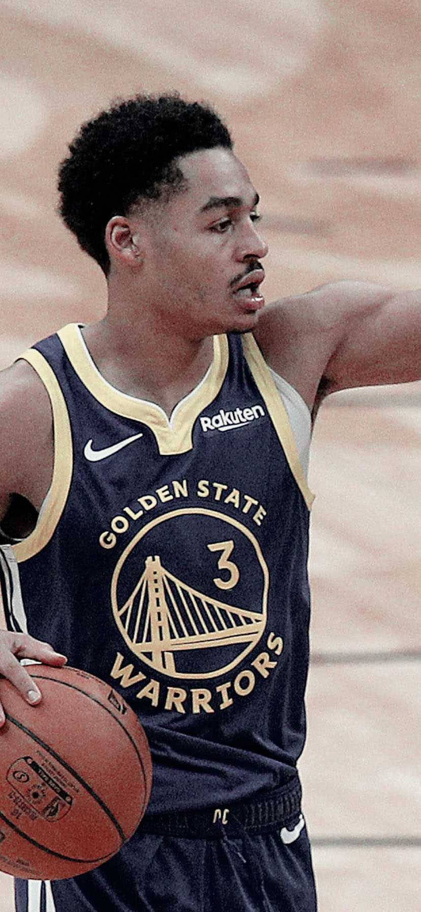 Golden State Warriors, navy and gold jersey, basketball player, HD Phone Wallpaper