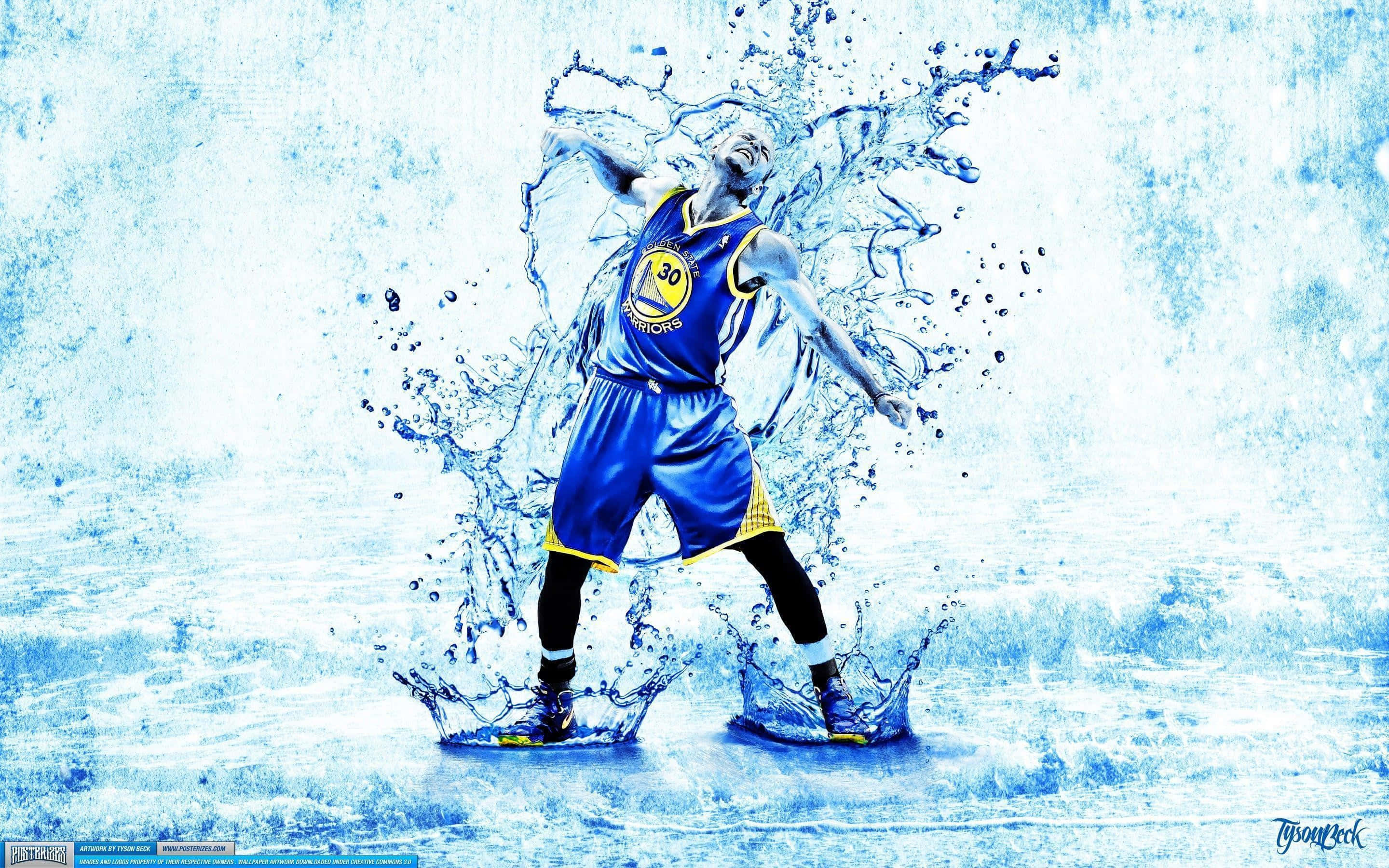 Golden State Warriors, blue jersey, water splashes, 2K Desktop Wallpaper