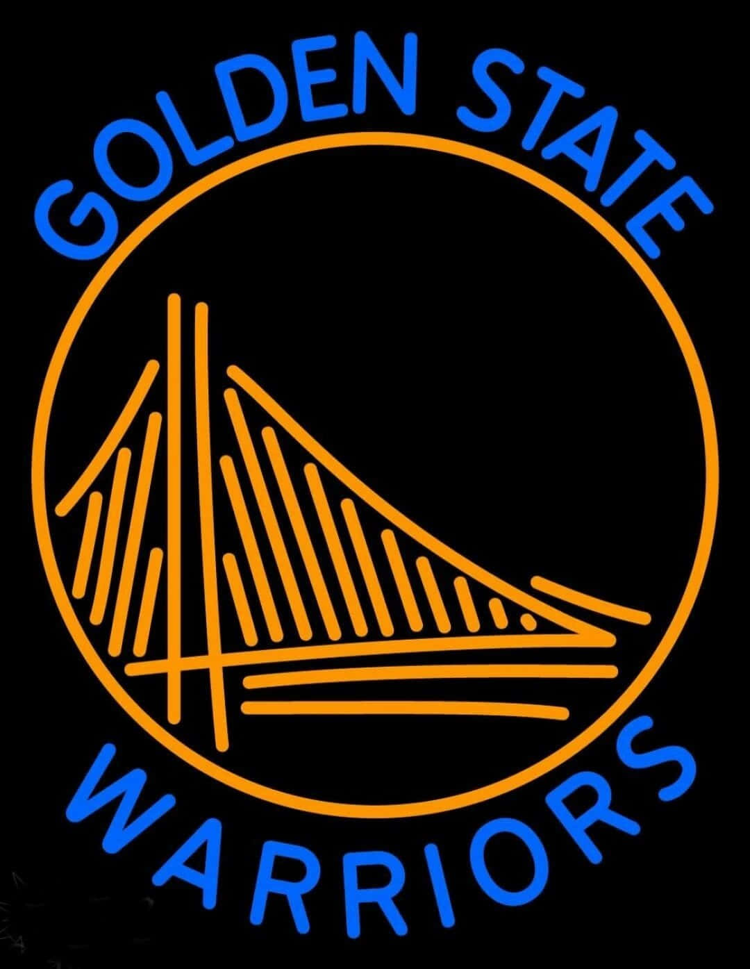 Golden State Warriors logo, bridge silhouette, neon sign, HD Phone Wallpaper