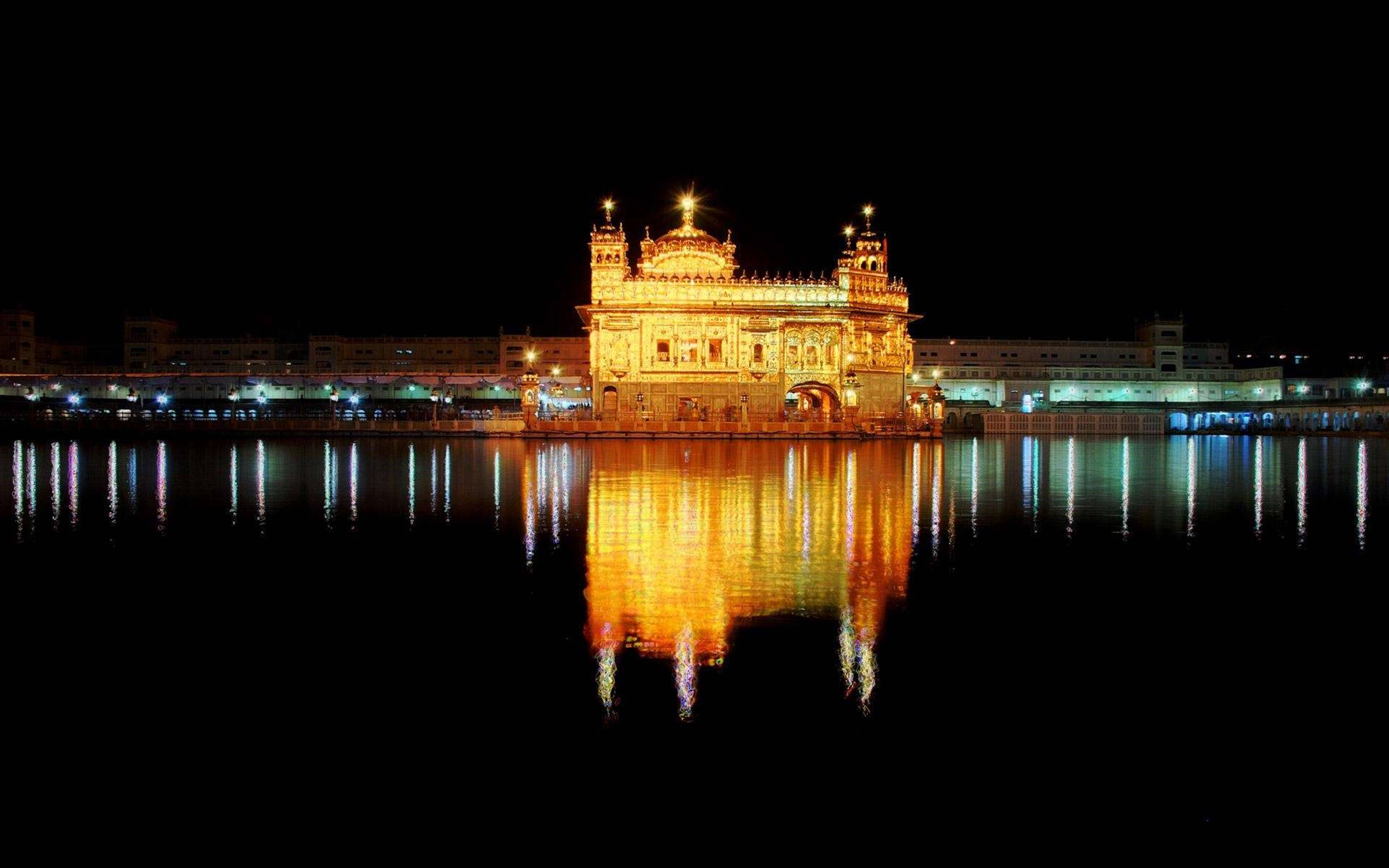 Golden Temple, HD, night, 5K Desktop Wallpaper