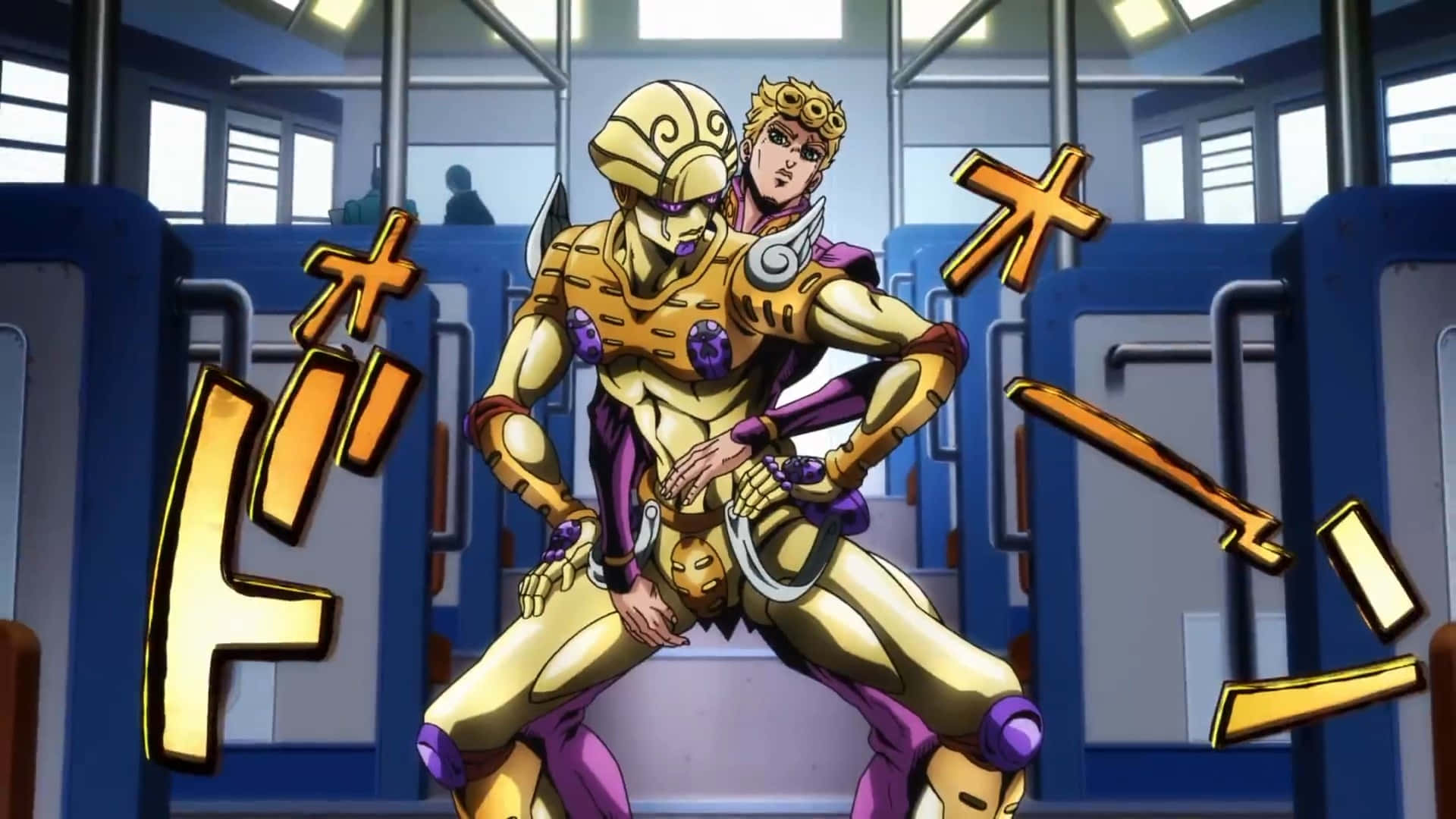 Golden Wind, anime characters, golden armor, Full HD Desktop Wallpaper