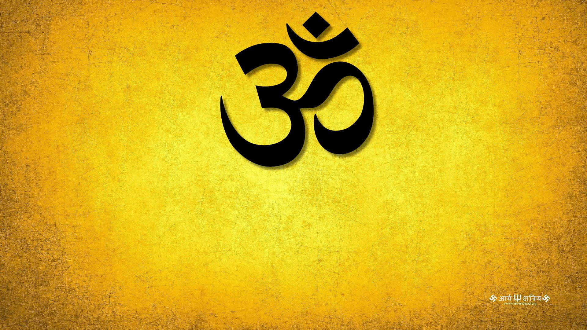 Om symbol, black, golden-yellow, Full HD Desktop Wallpaper