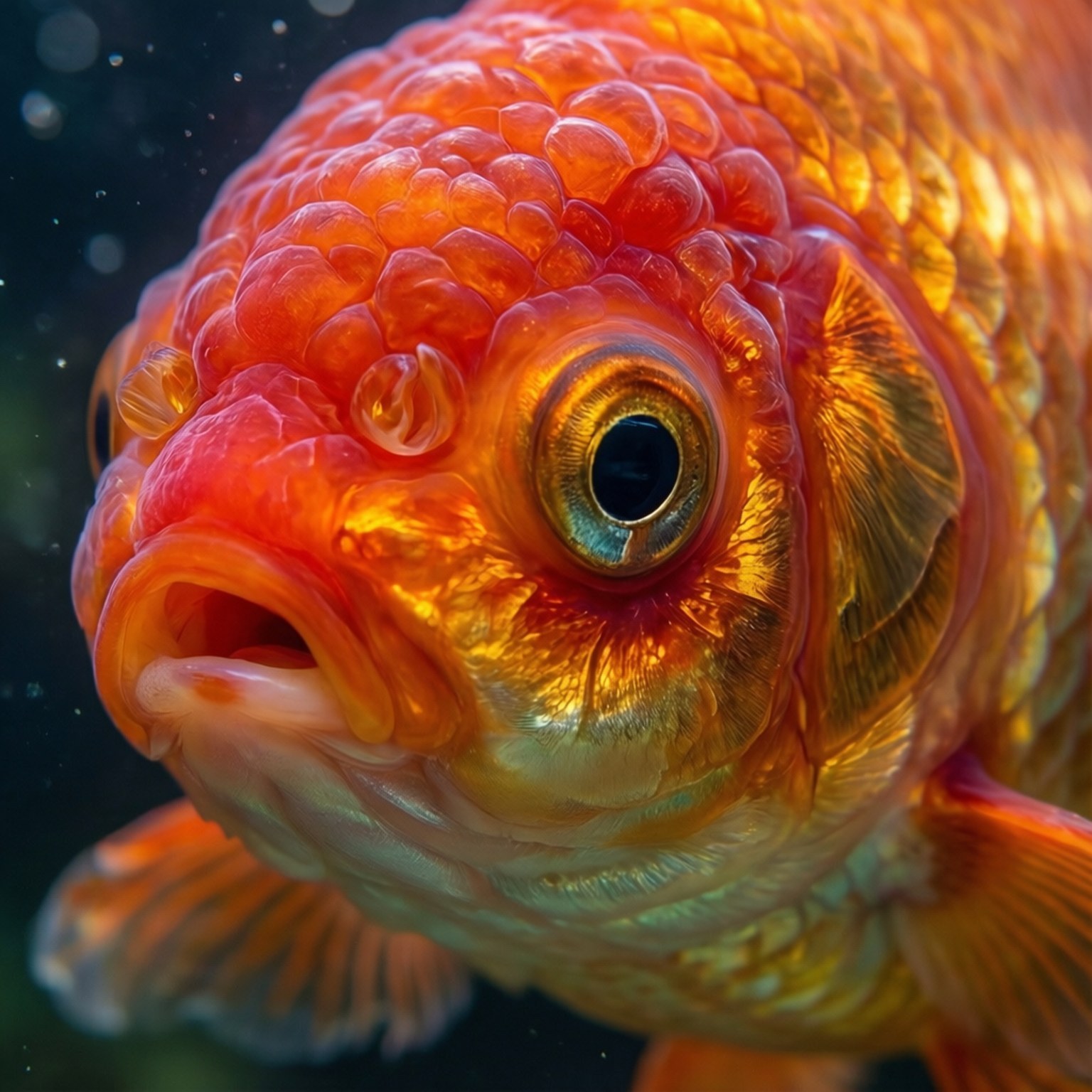 goldfish, vibrant orange, detailed scales, HD Desktop Wallpaper