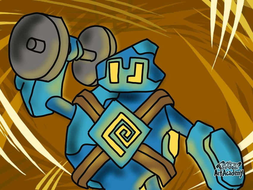 Golett, barbel, blue armored, SD Desktop Wallpaper