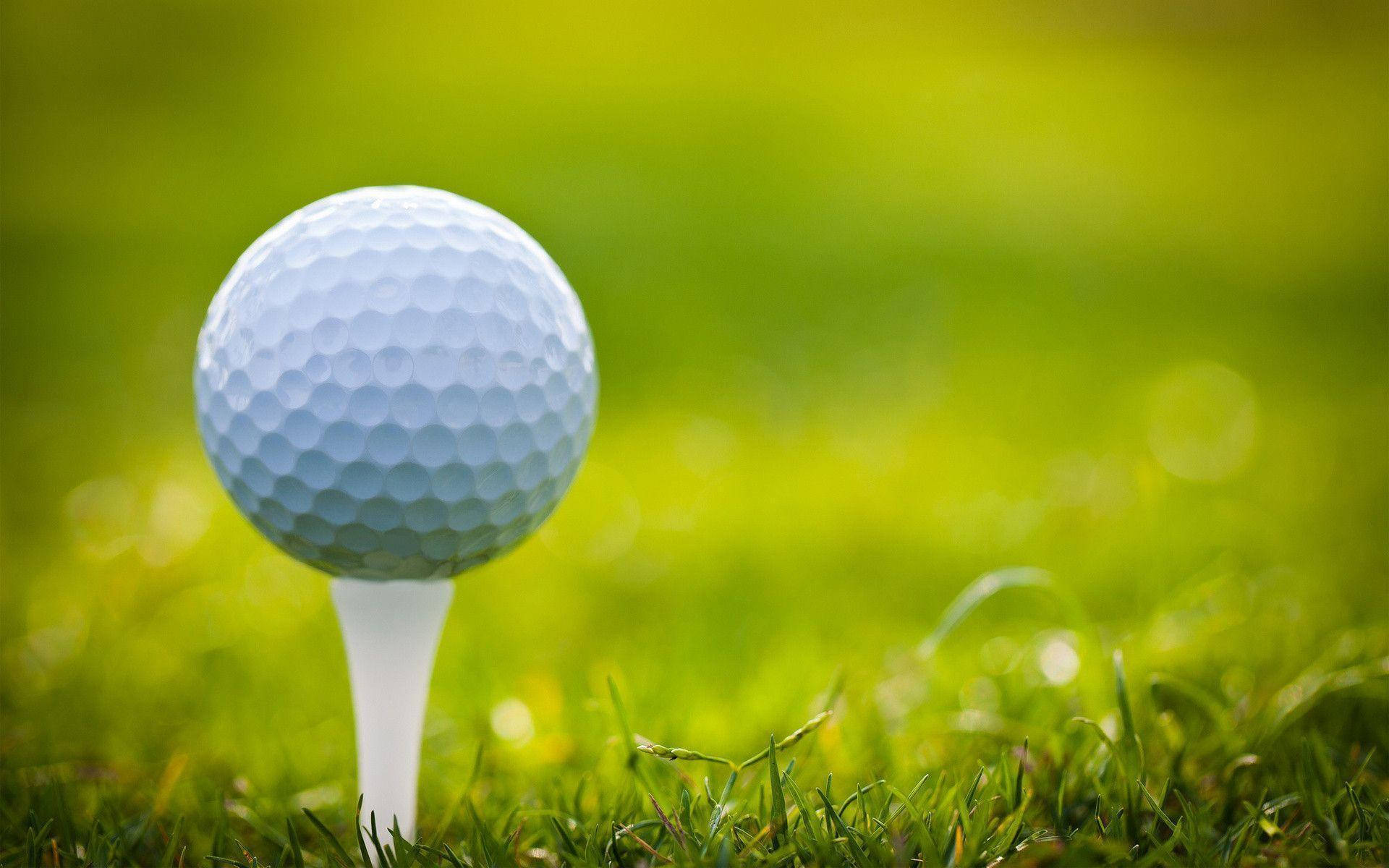 golf ball, tee, green grass, Full HD Desktop Wallpaper