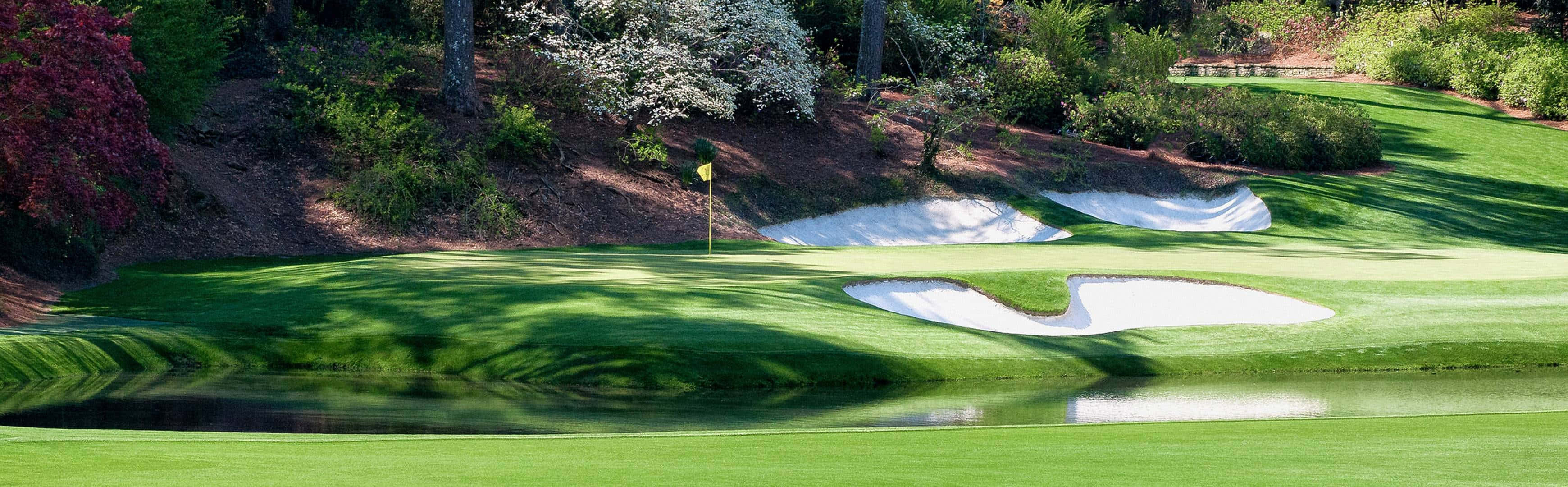 golf green, sand traps, vibrant trees, 2K Desktop Wallpaper