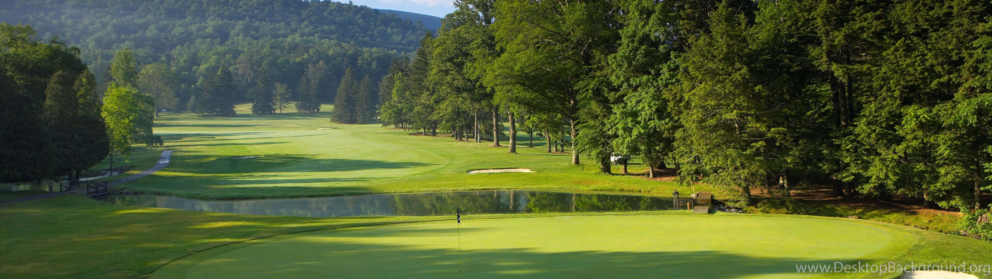 golf, fairway, water hazard, 4K Desktop Wallpaper