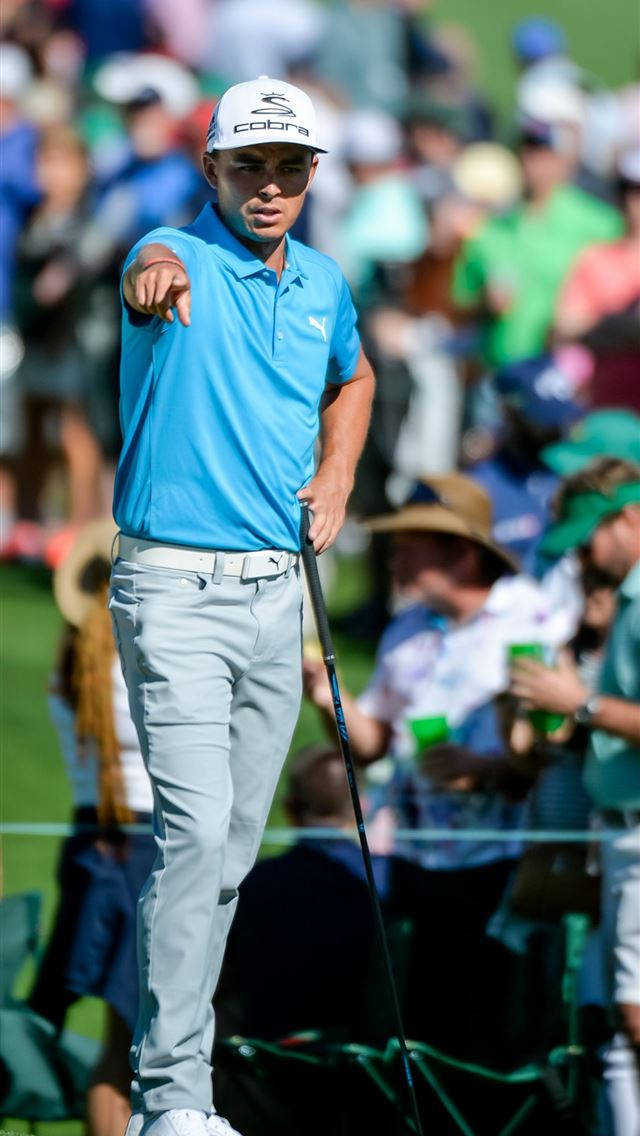 Golf Player, blue shirt, white cap, SD Phone Wallpaper