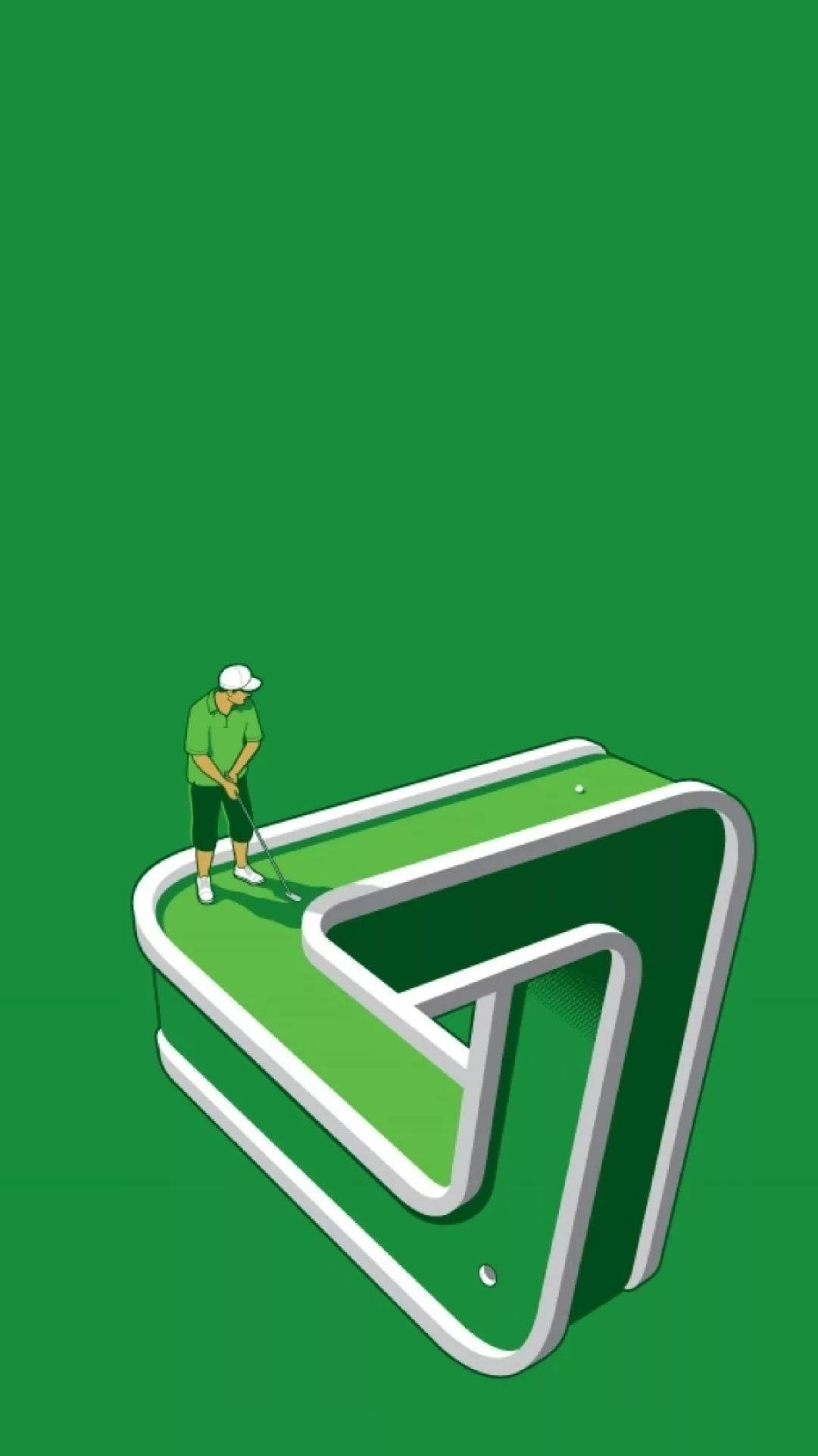 Golf iPhone, green shirt, stylized 3d golf course, Full HD Phone Wallpaper