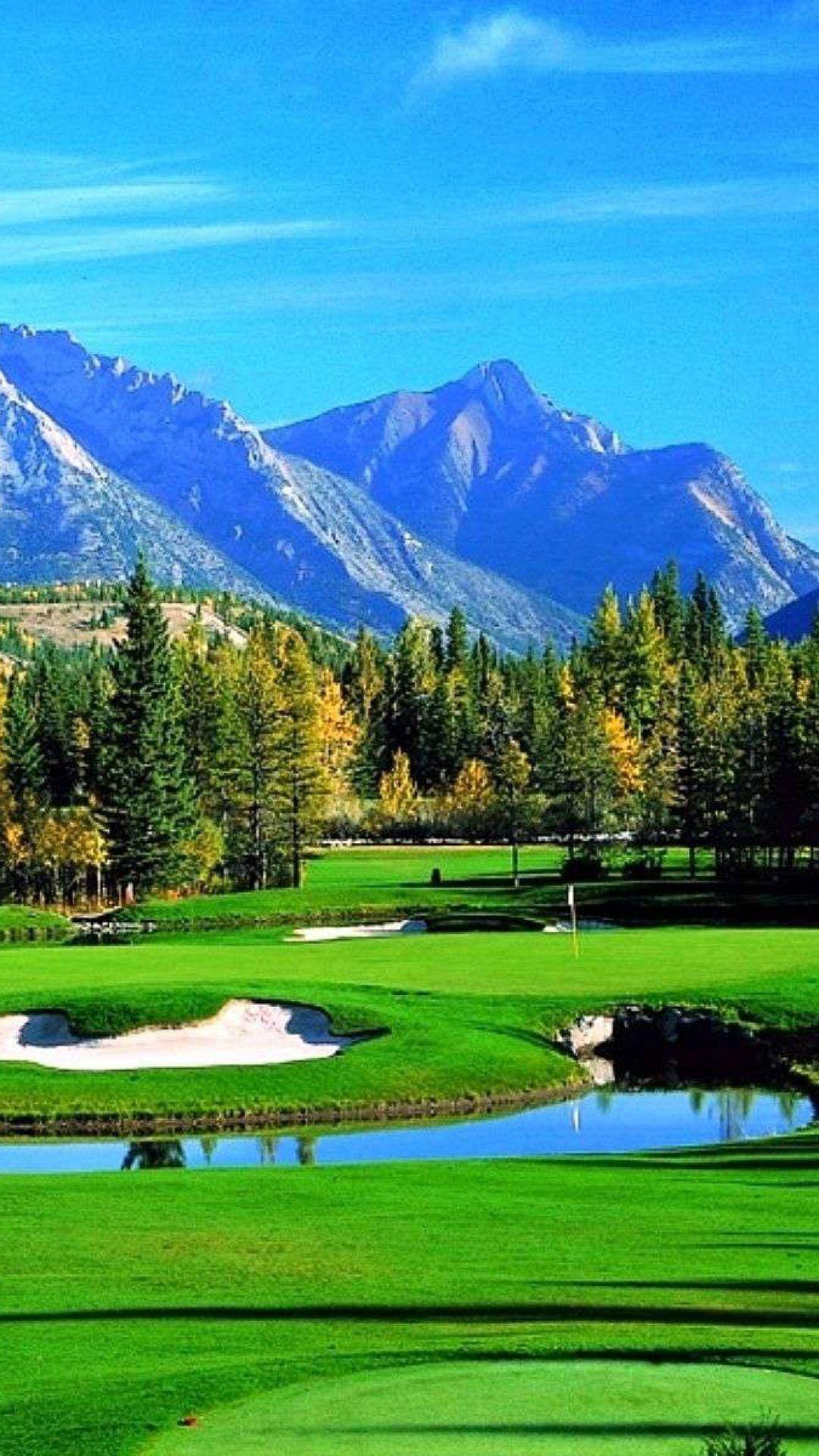 Blue Mountain, greenery, golf course, Full HD Phone Wallpaper