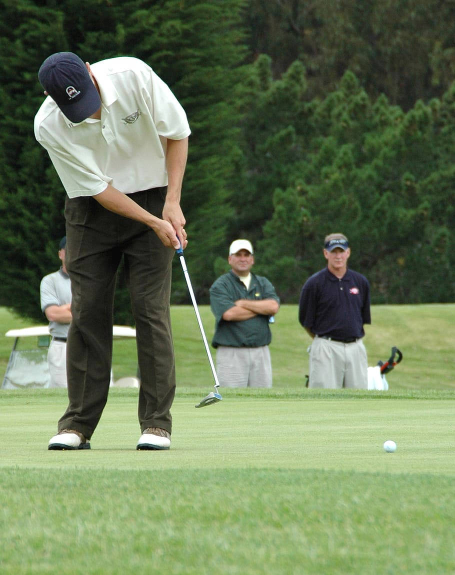 golf phone, white shirt, cap, SD Phone Wallpaper