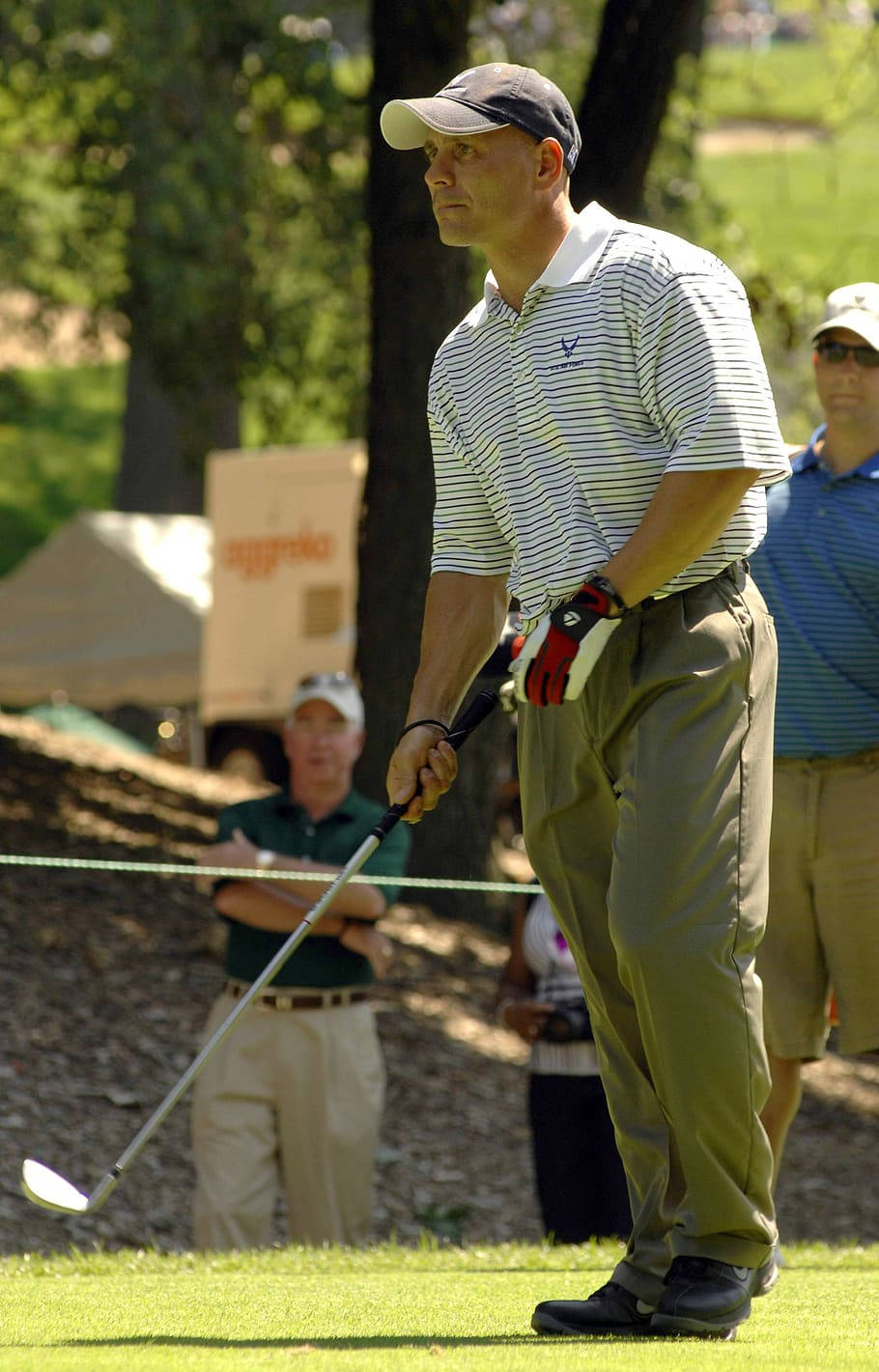Golf Phone, striped shirt, cap, HD Phone Wallpaper