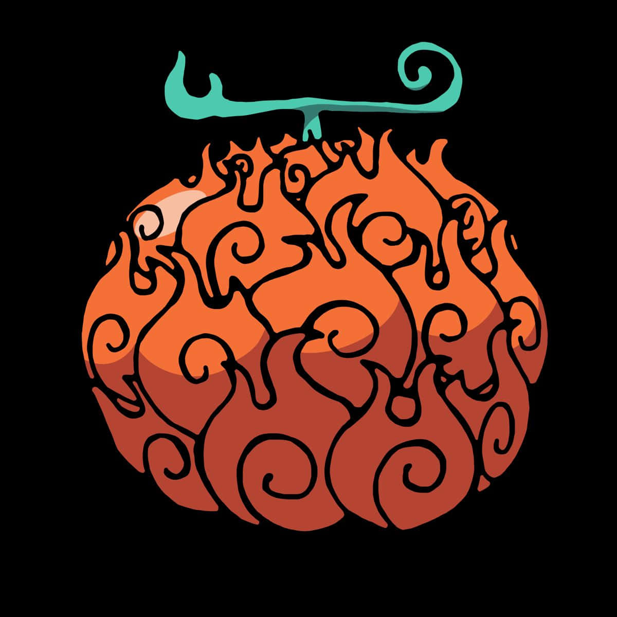 Gomu Gomu No Mi, orange fruit, swirling patterns, SD Desktop Wallpaper