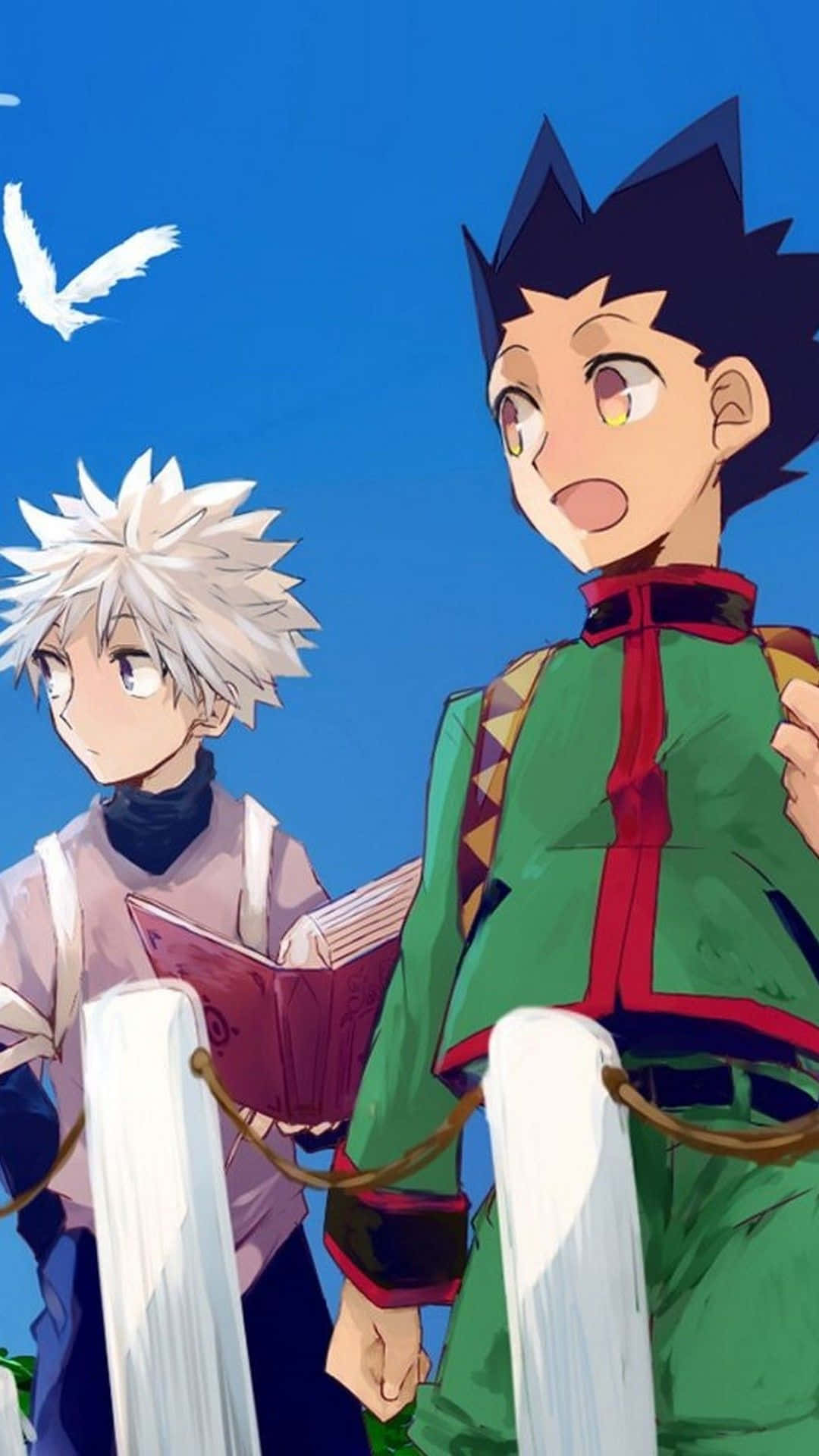 Gon, Killua, colorful stars, Full HD Phone Wallpaper