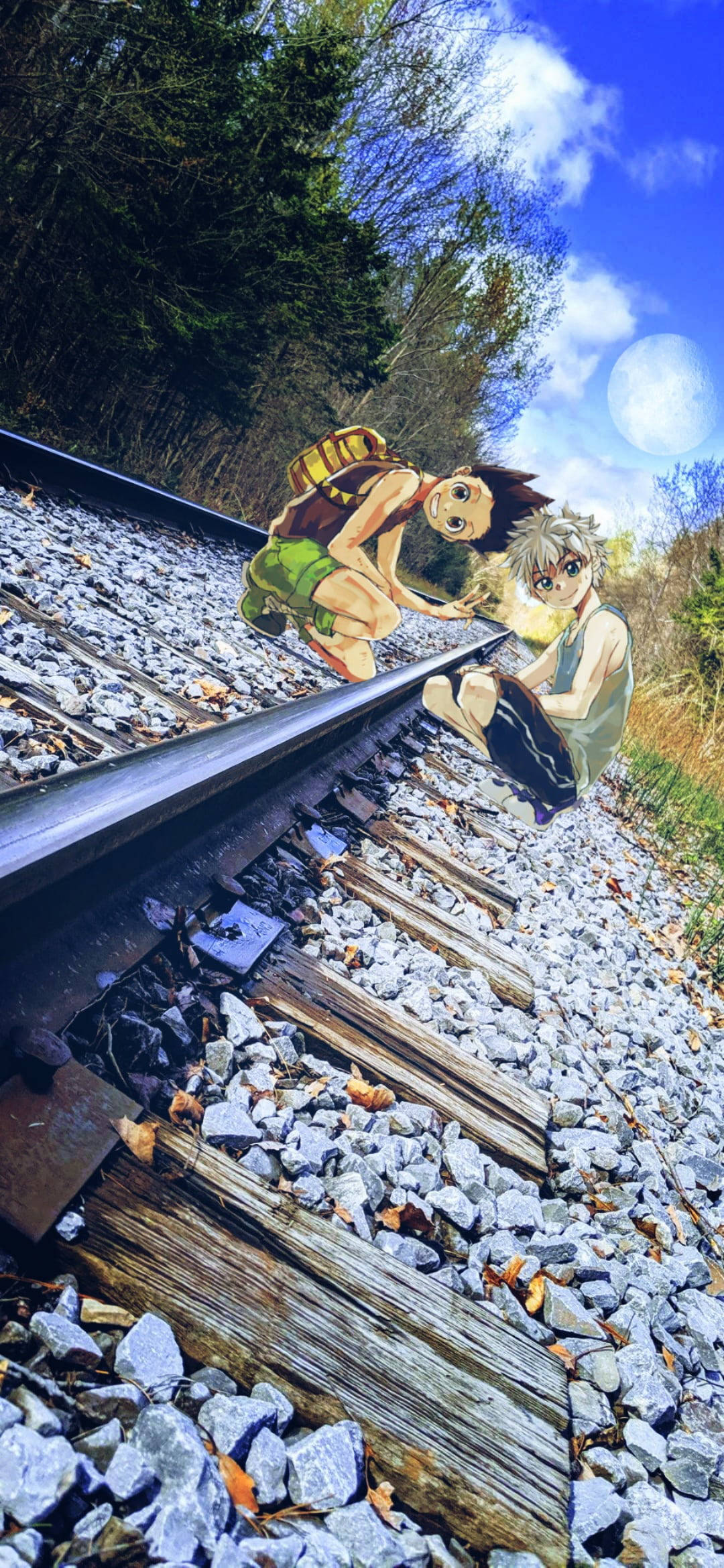 Gon, Killua, railroad, Full HD Phone Wallpaper