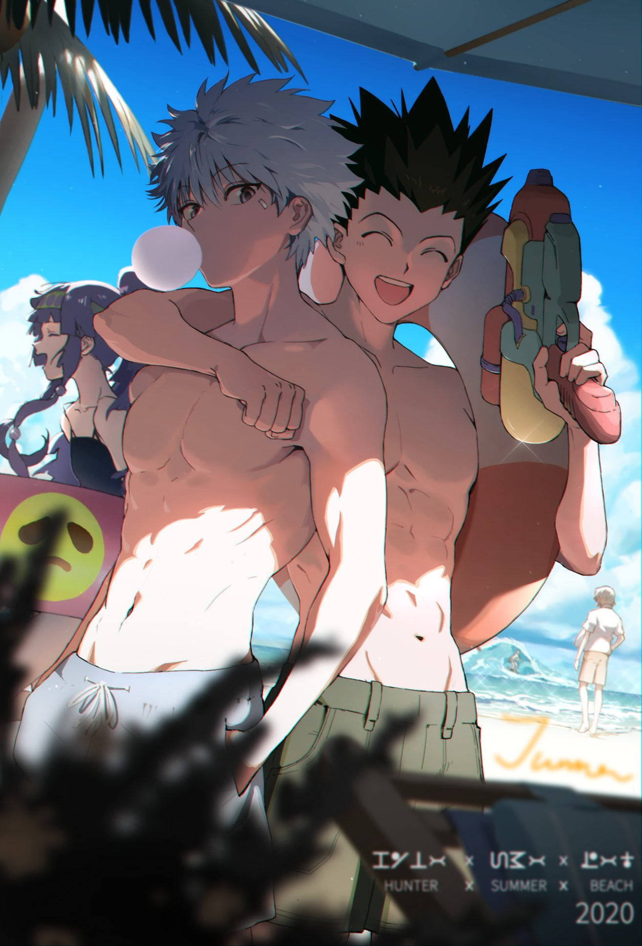 Gon And Killua, beach, sunny, Full HD Phone Wallpaper