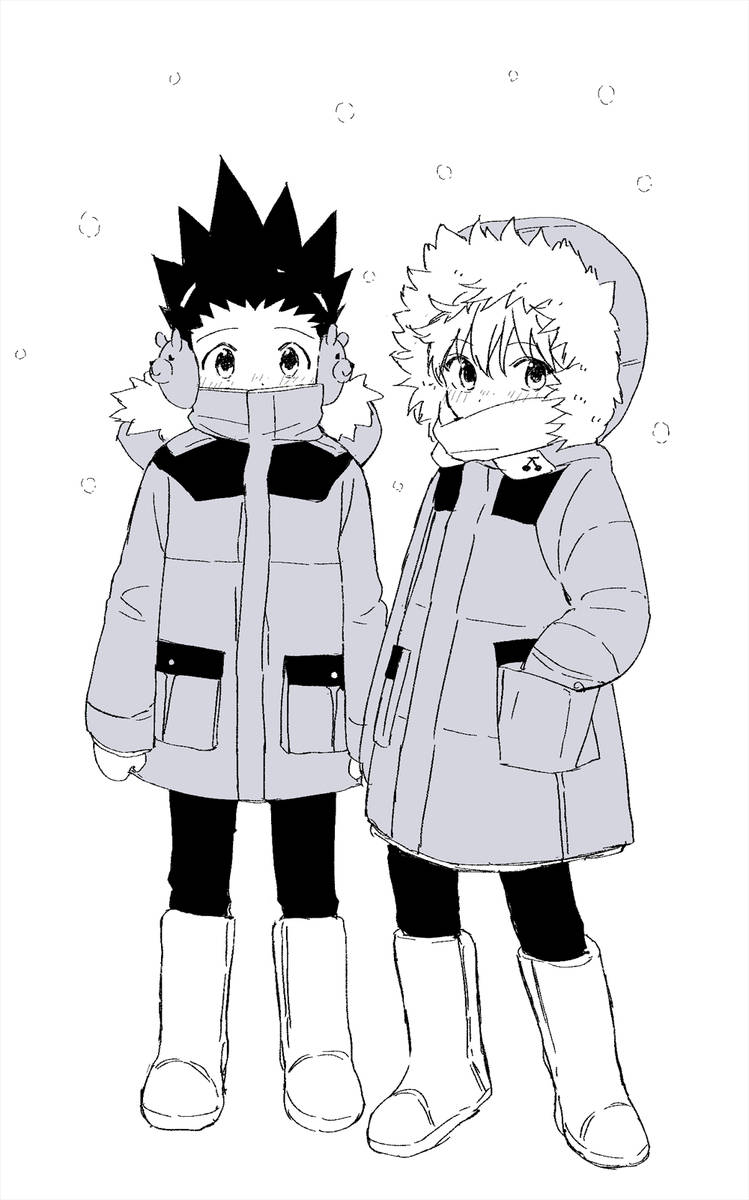 Gon, Killua, winter, SD Phone Wallpaper