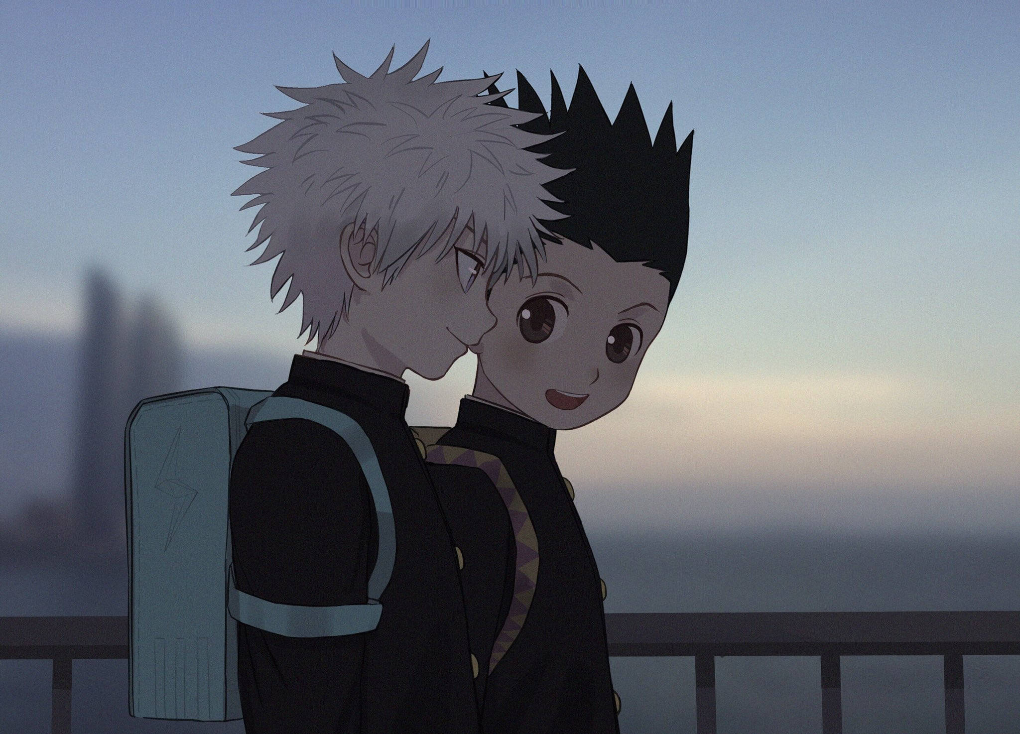 Gon, Killua, spiky hair, Full HD Desktop Wallpaper