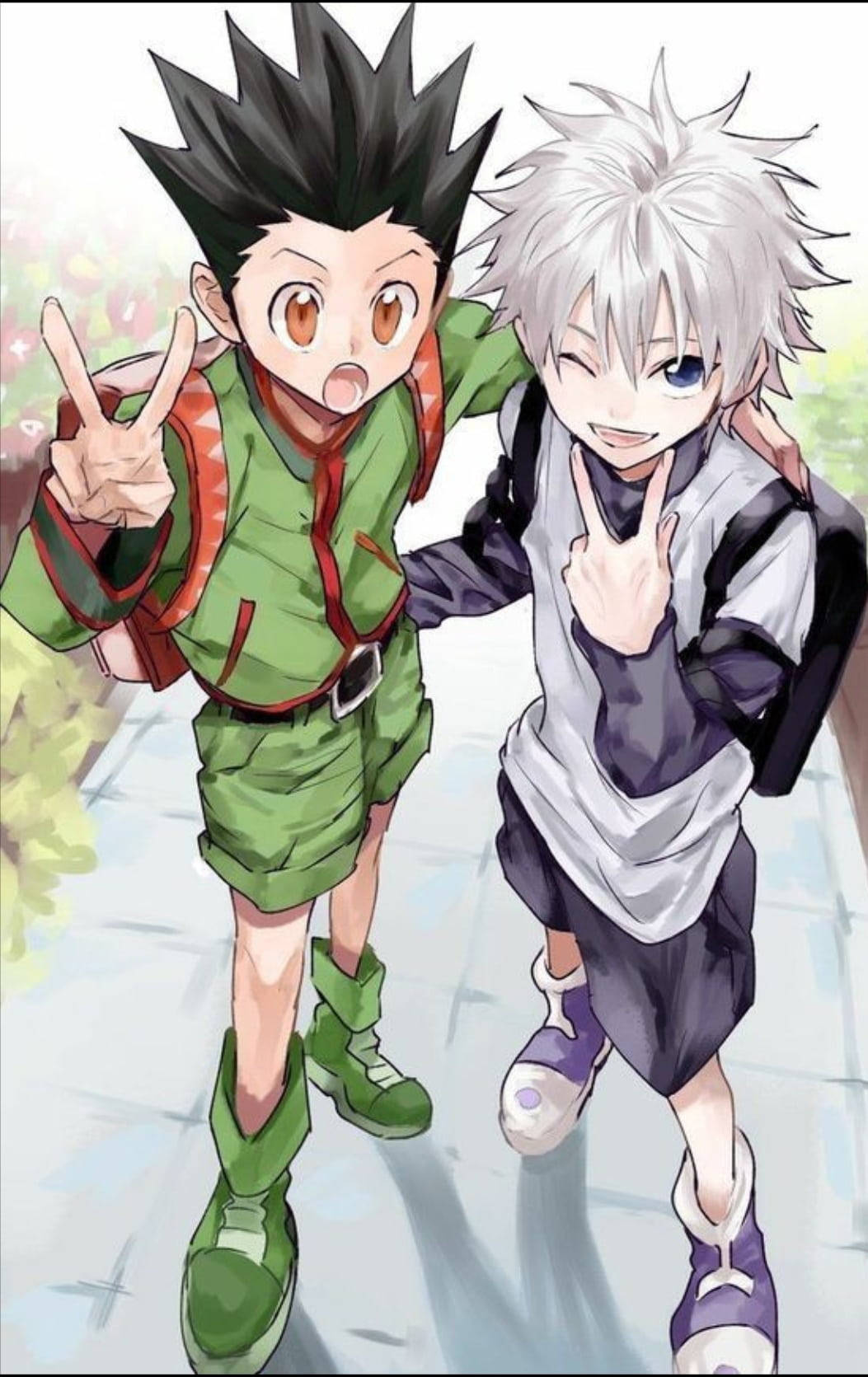 Gon, Killua, spiky hair, HD Phone Wallpaper