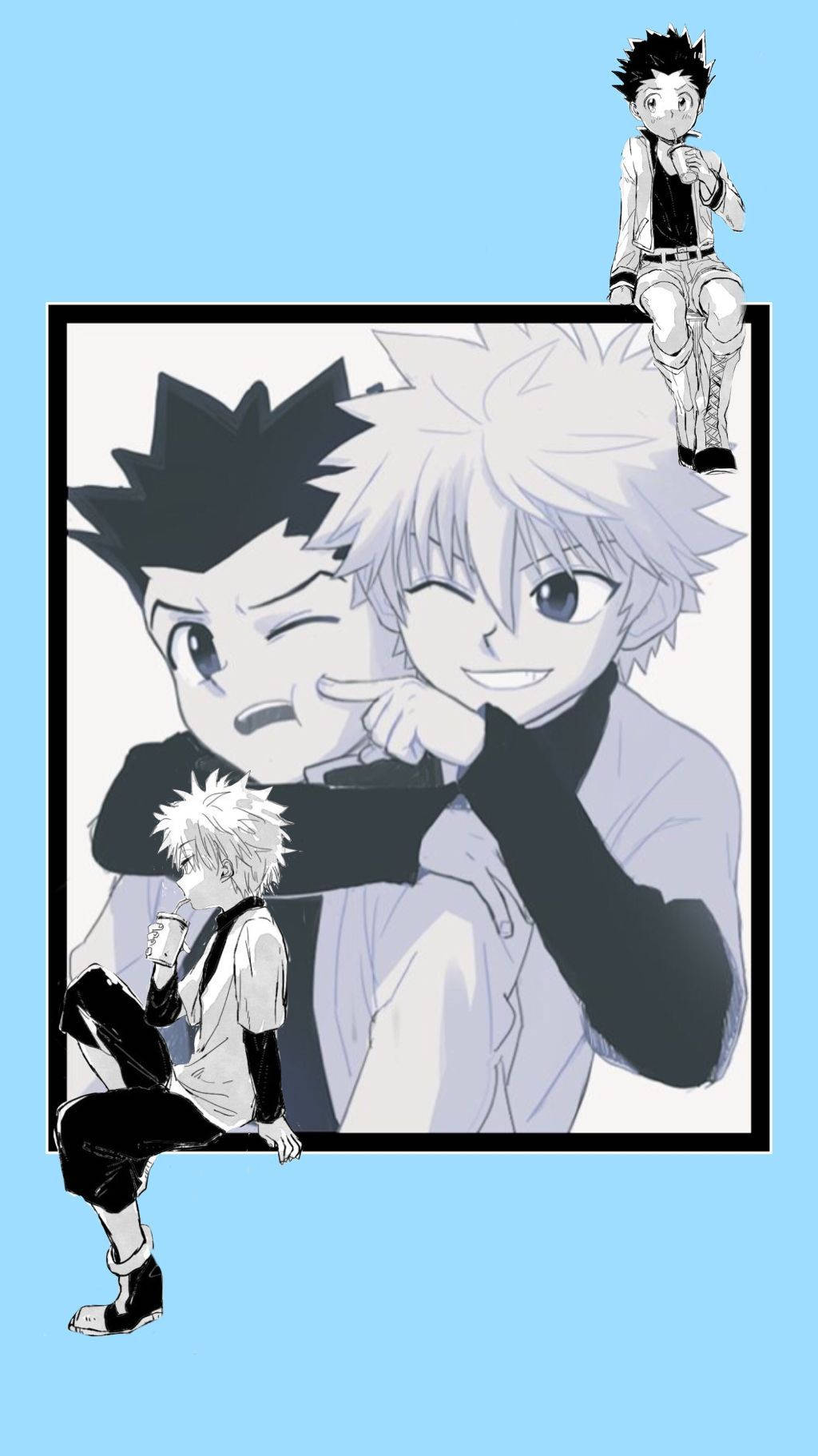 Gon, Killua, blue, HD Phone Wallpaper