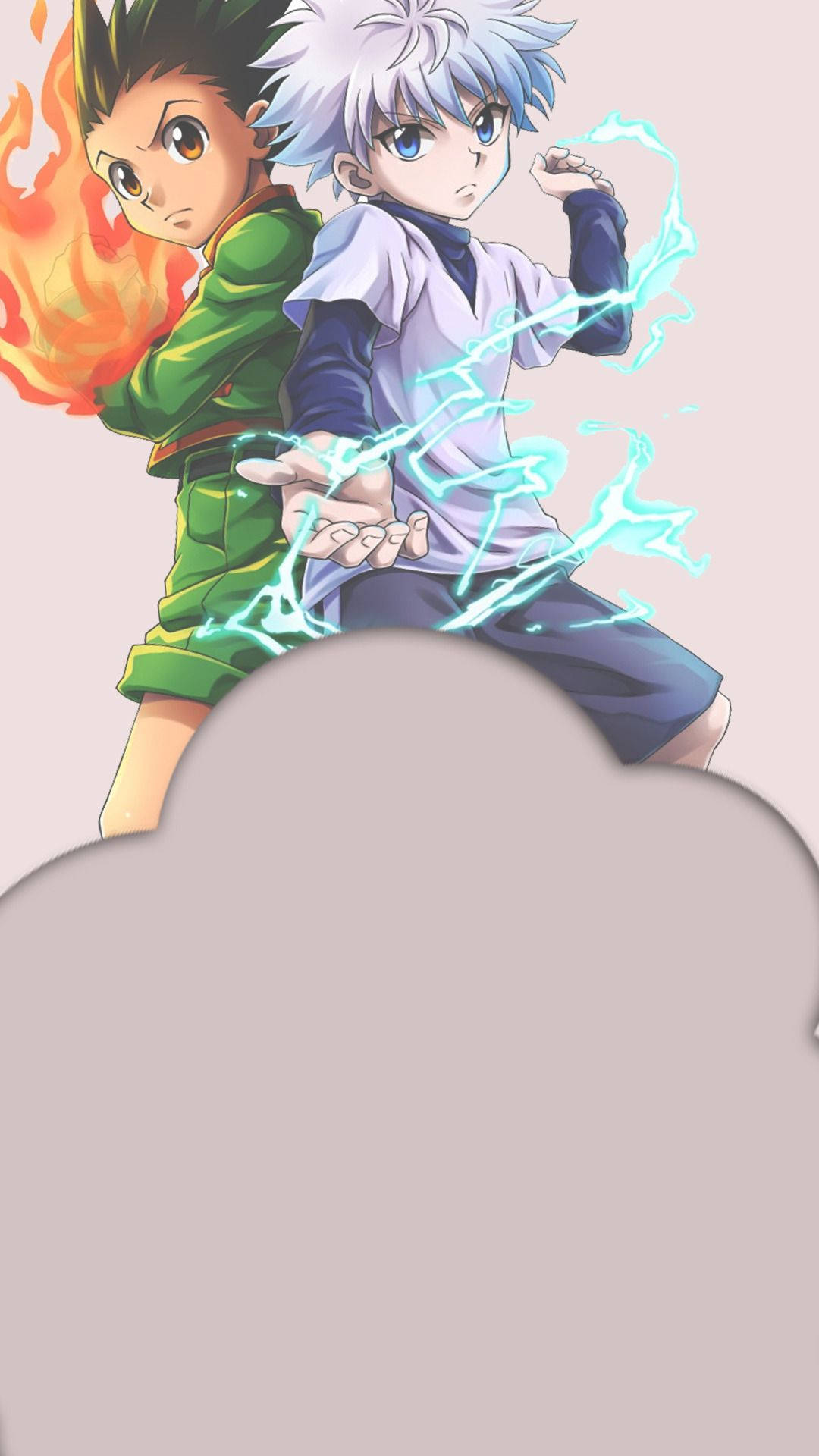 Gon And Killua, fiery aura, electric energy, Full HD Phone Wallpaper