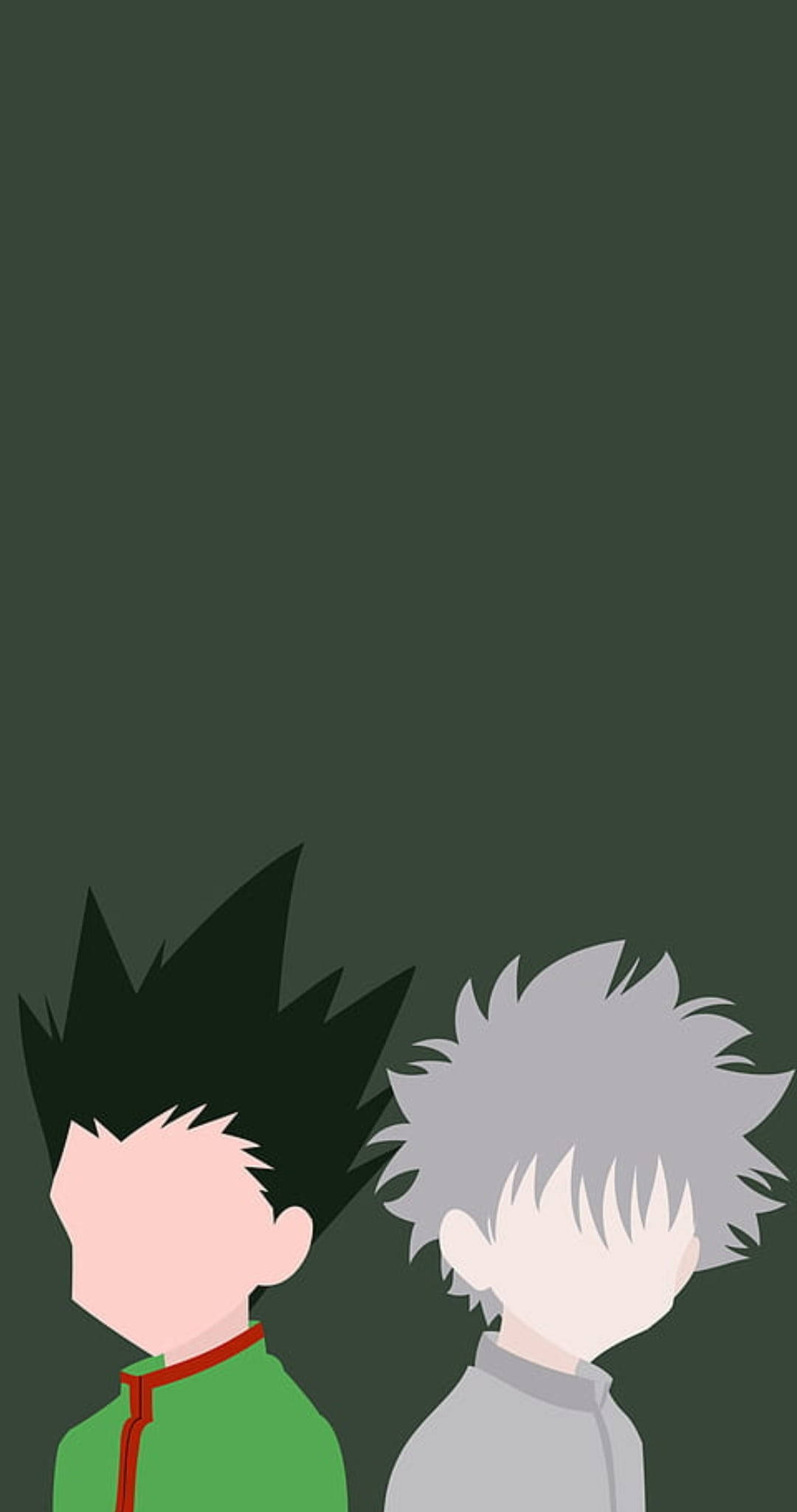 Gon And Killua, spiky hair, stylized anime characters, Full HD Phone Wallpaper