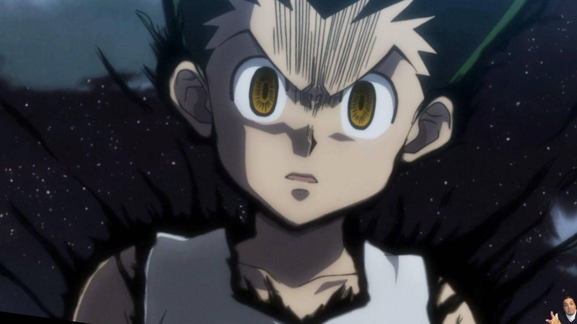 Gon Freecss, spiky black hair, golden eyes, Full HD Desktop Wallpaper