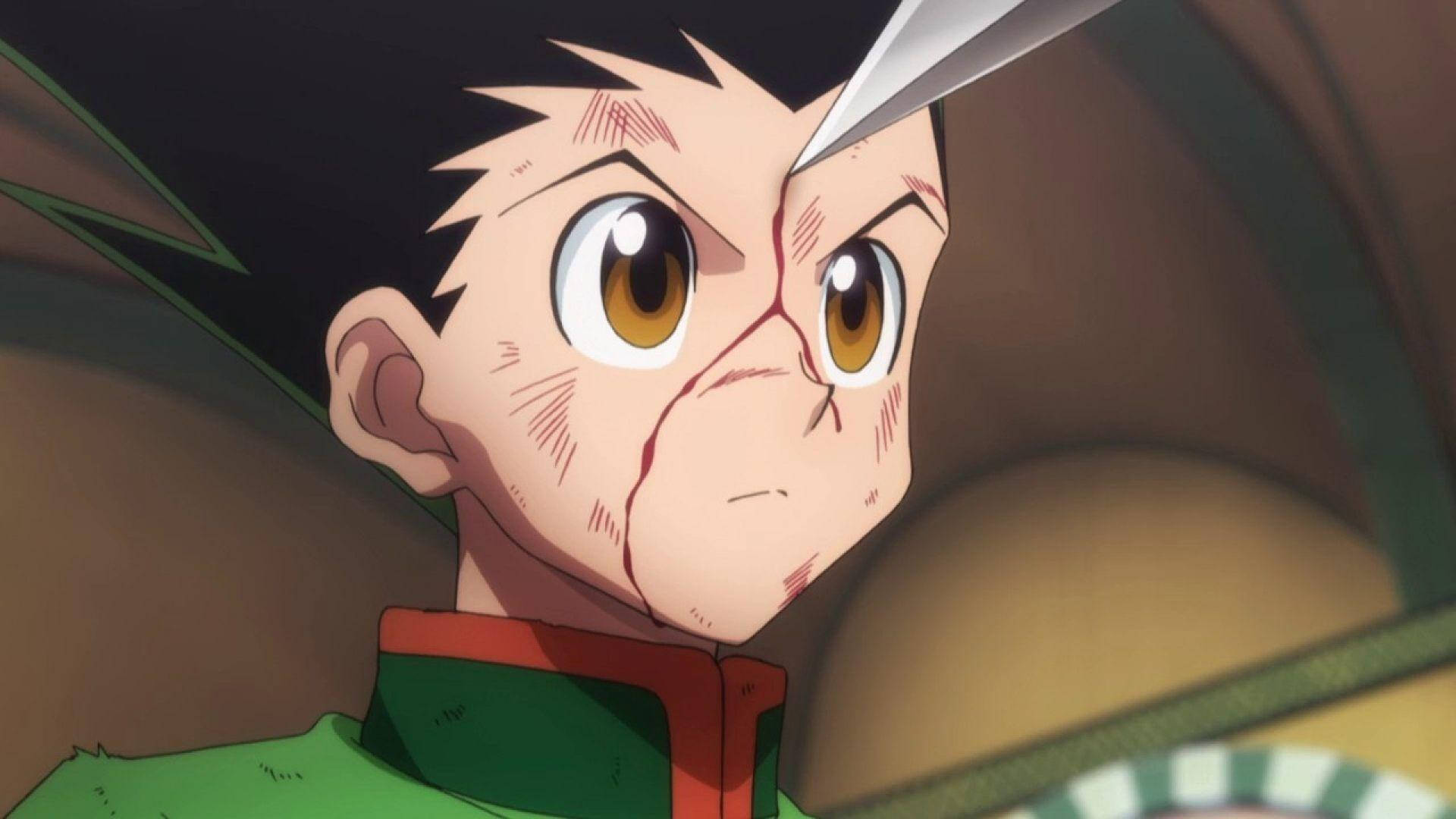 Gon Freecss, bloody face, blade, Full HD Desktop Wallpaper