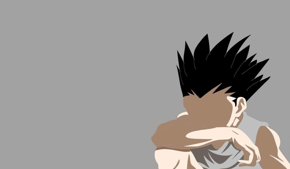 Gon Freecss, spiky black hair, arms, SD Desktop Wallpaper