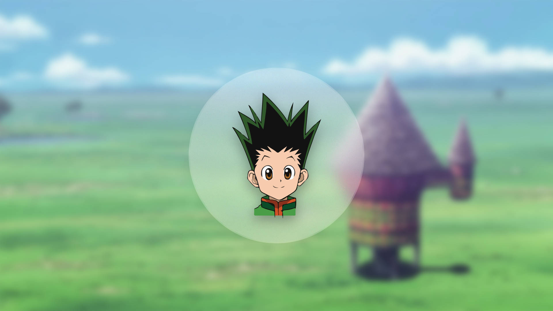 Gon Freecss, conical hut, blue sky, Full HD Desktop Wallpaper