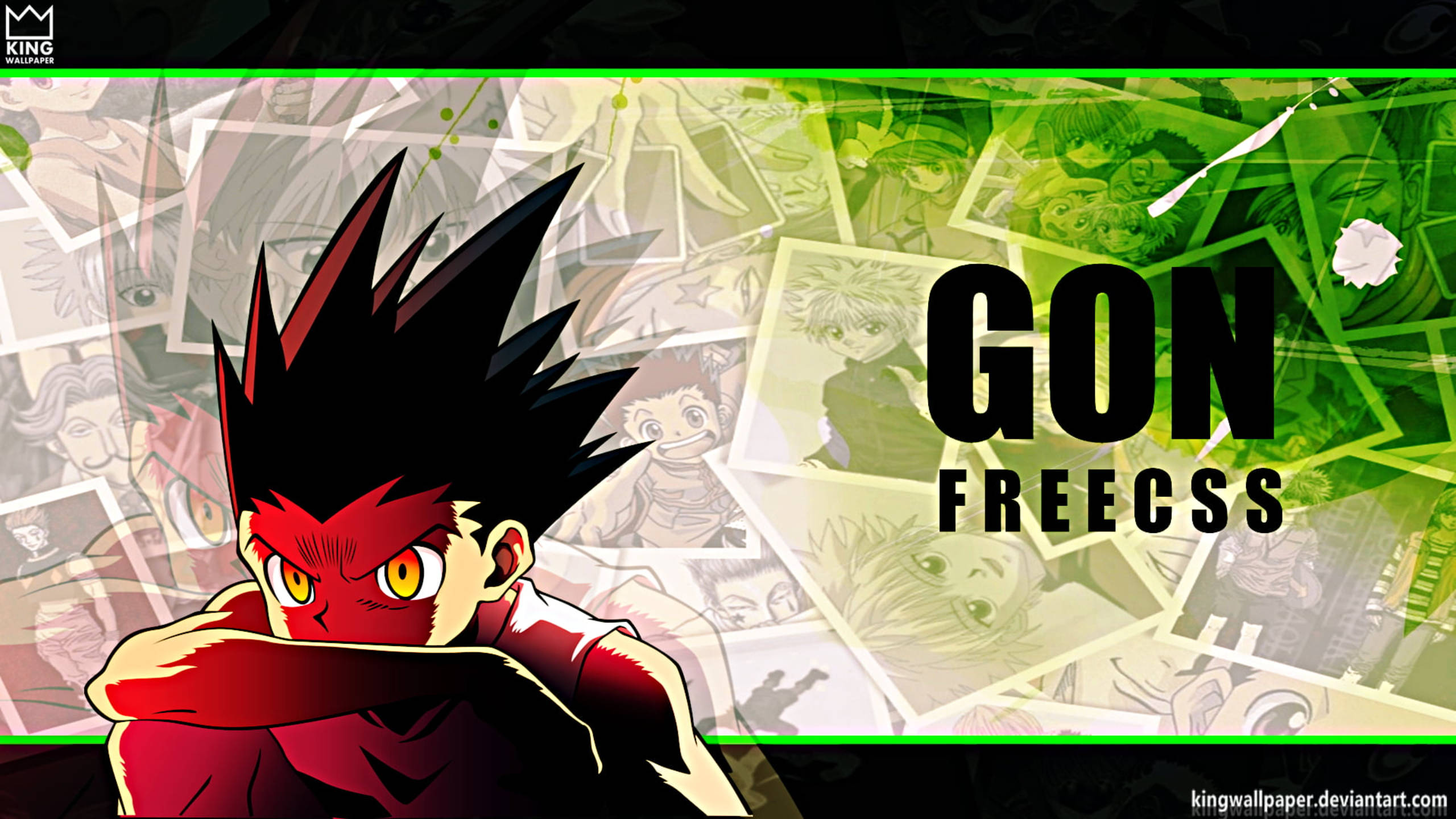 Gon Freecss, spiky black hair, red face, 2K Desktop Wallpaper