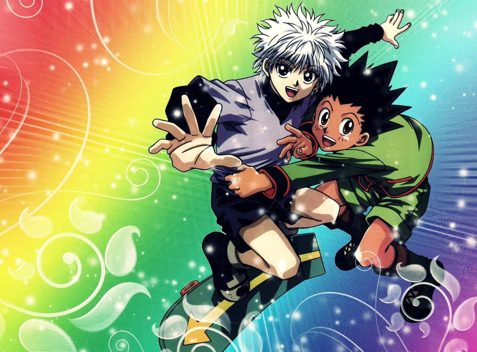 Gon, Killua, skateboard, HD Desktop Wallpaper