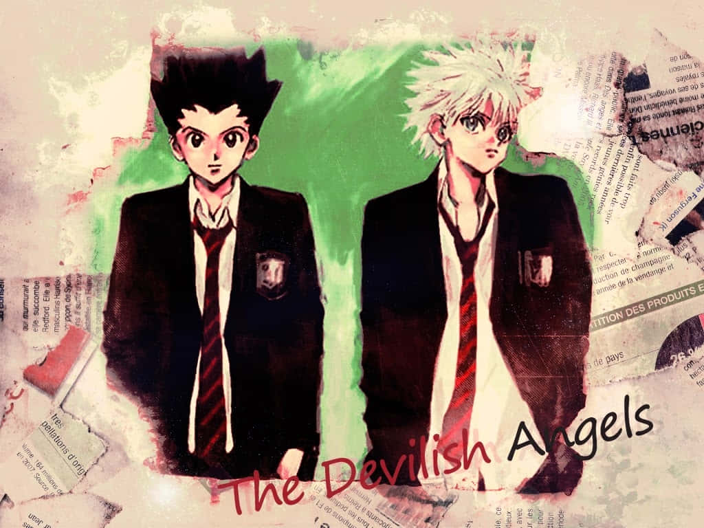 Gon, Killua, school uniforms, SD Desktop Wallpaper