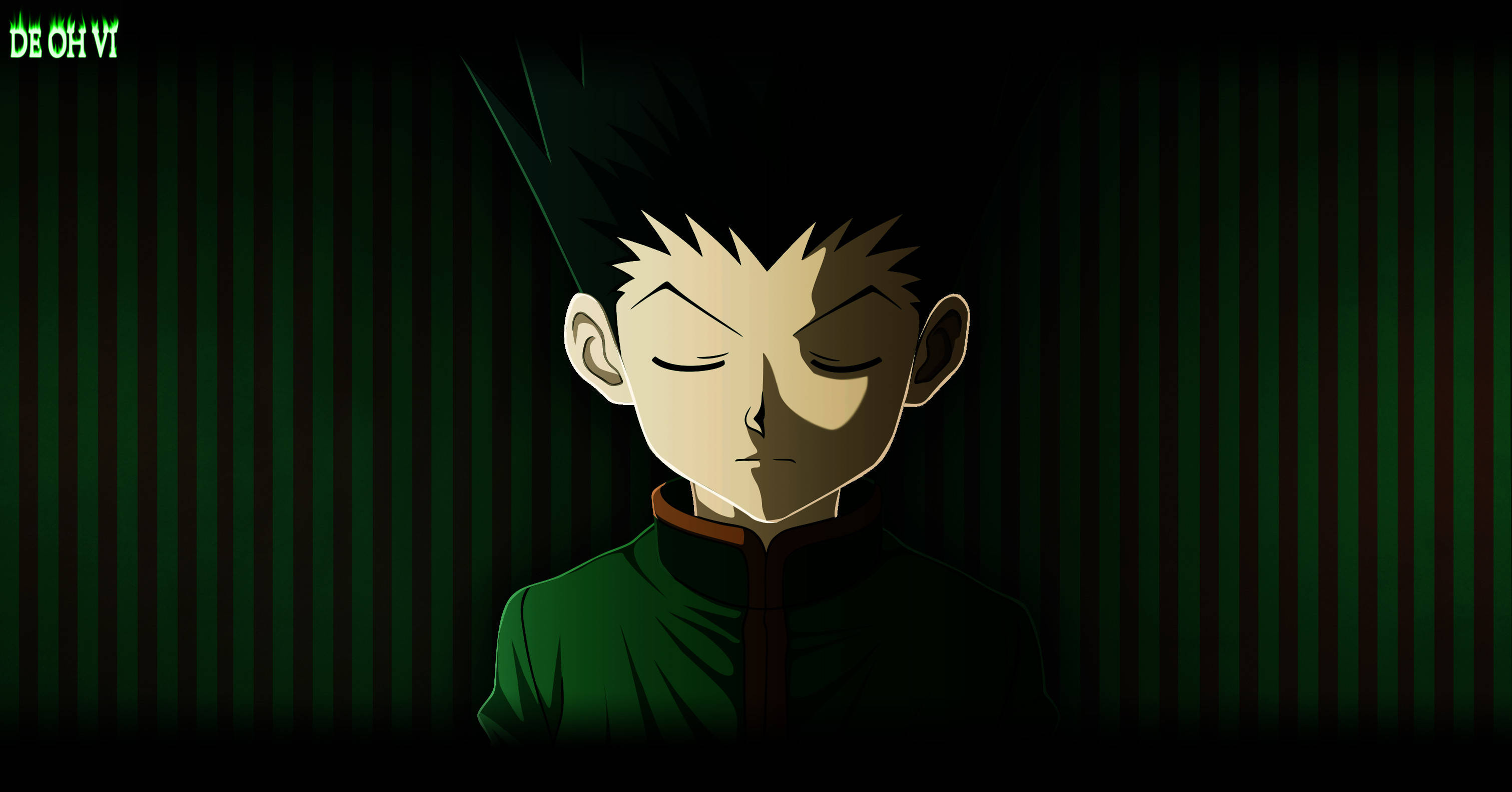 Gon, green, black, 2K Desktop Wallpaper