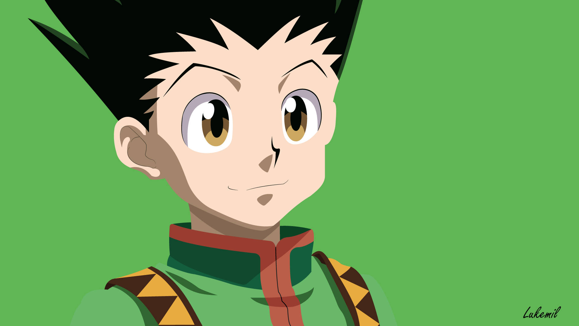 Gon, spiky black hair, brown eyes, Full HD Desktop Wallpaper