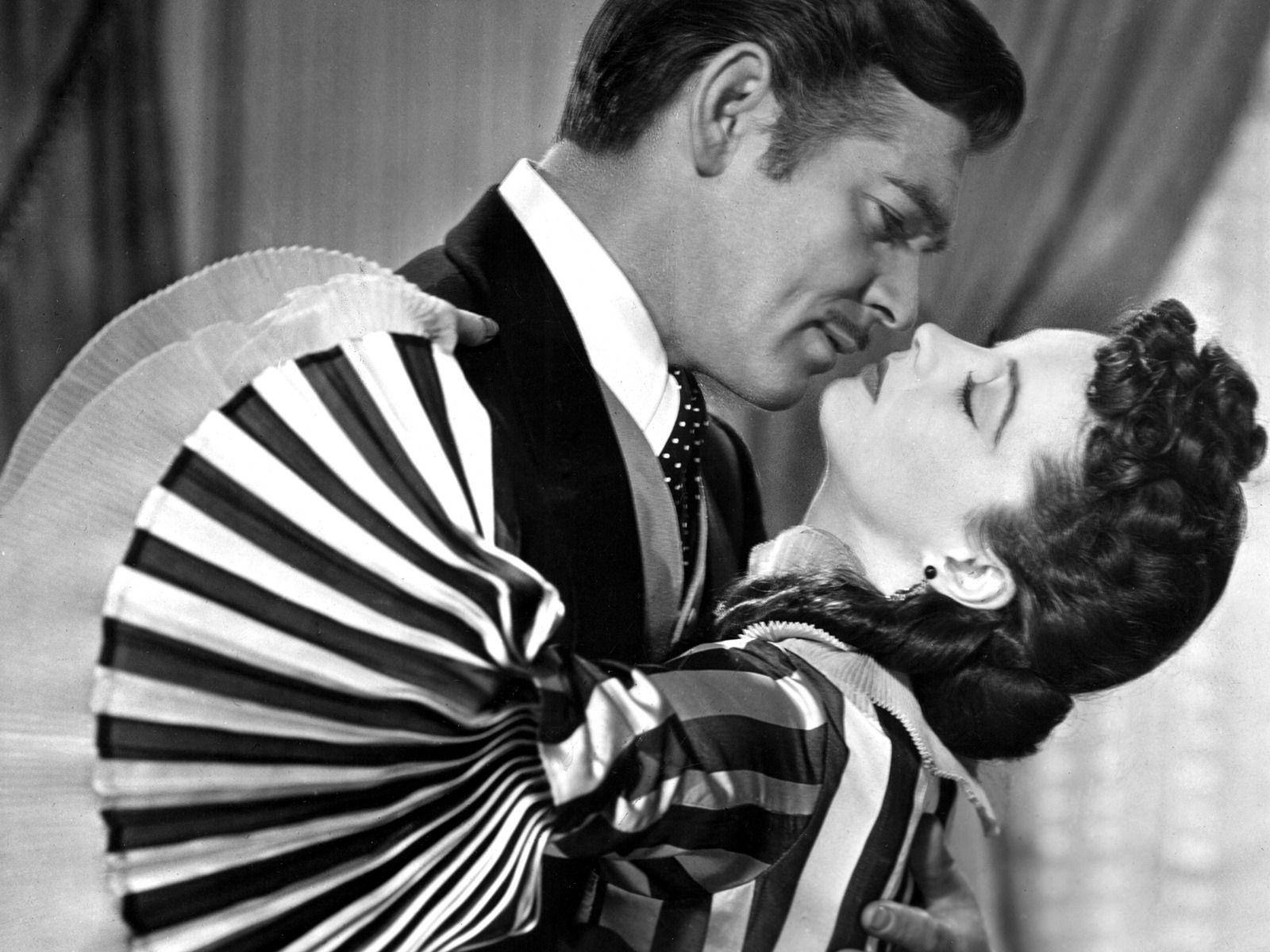 Gone With The Wind, black and white film, vintage attire, HD Desktop Wallpaper
