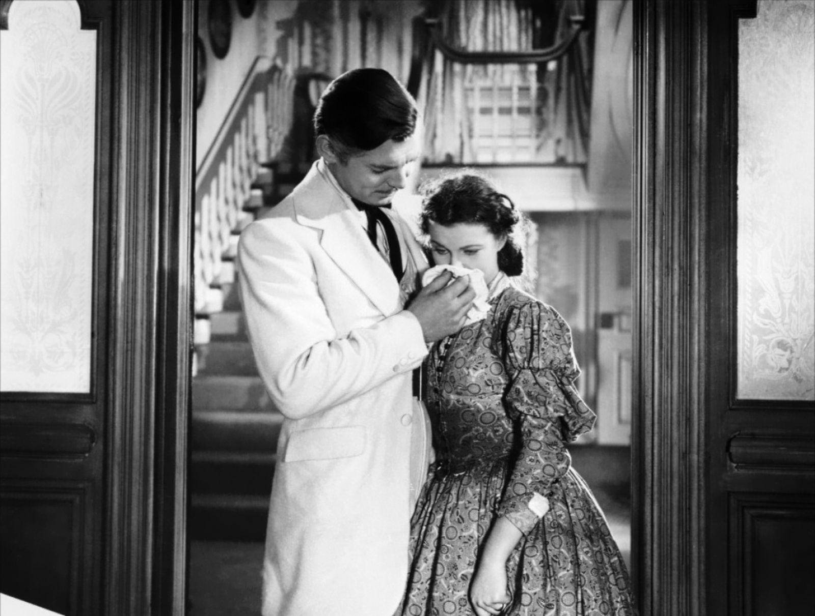 Gone With The Wind, white suit, vintage hallway, HD Desktop Wallpaper