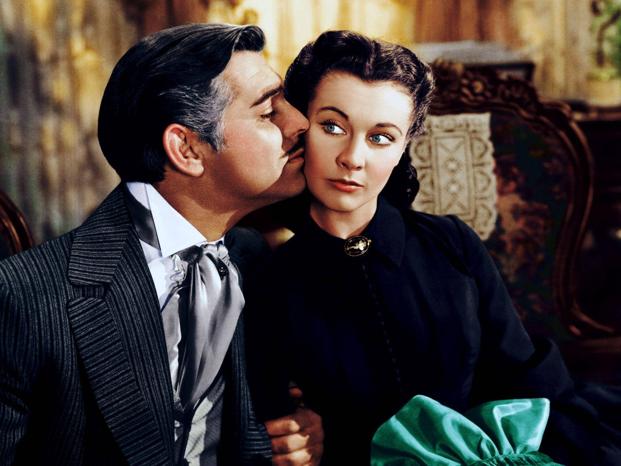 Gone With The Wind, pinstripe suit, vintage film scene, Full HD Desktop Wallpaper