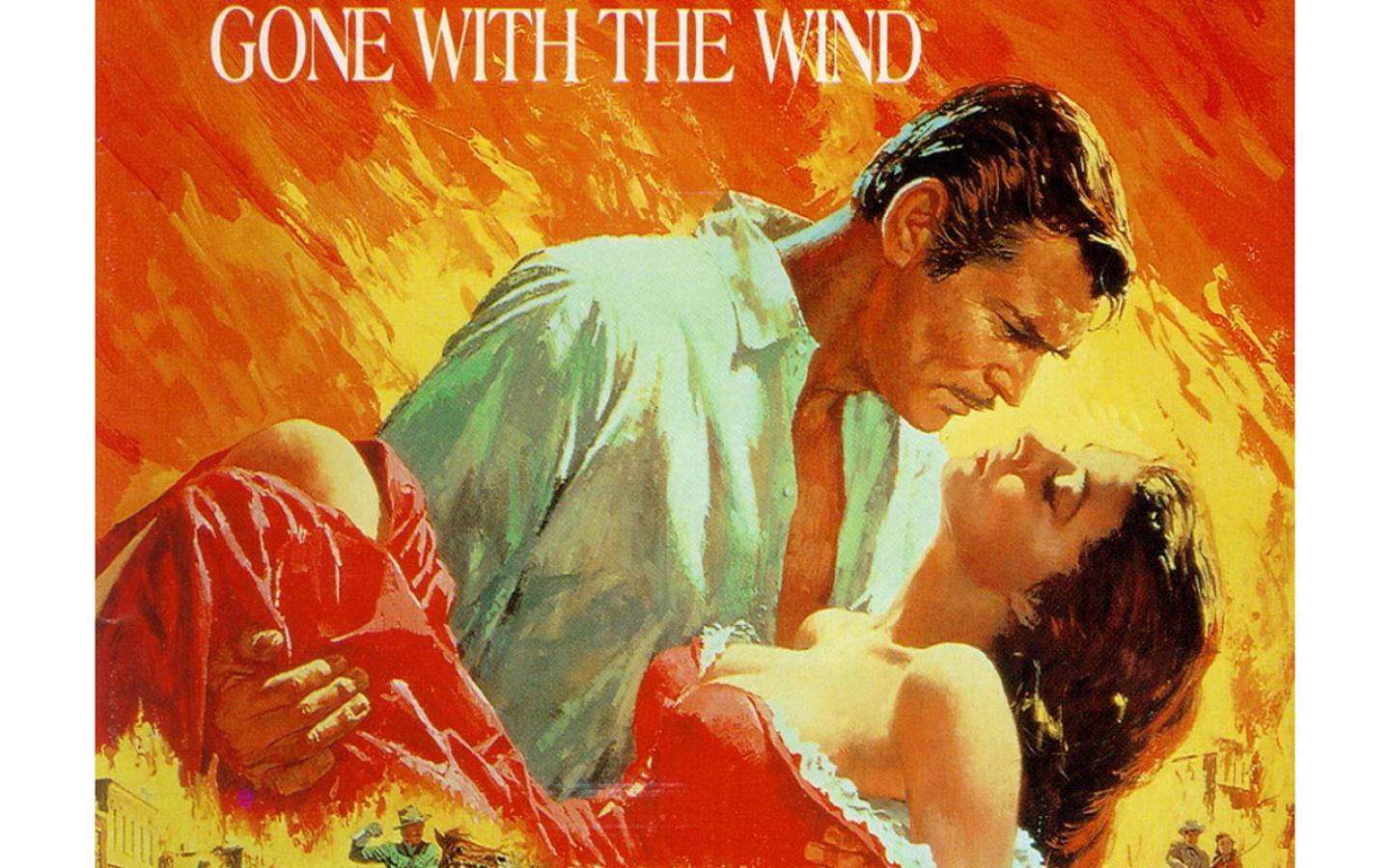 Gone With The Wind, fiery orange, yellow background, HD Desktop Wallpaper