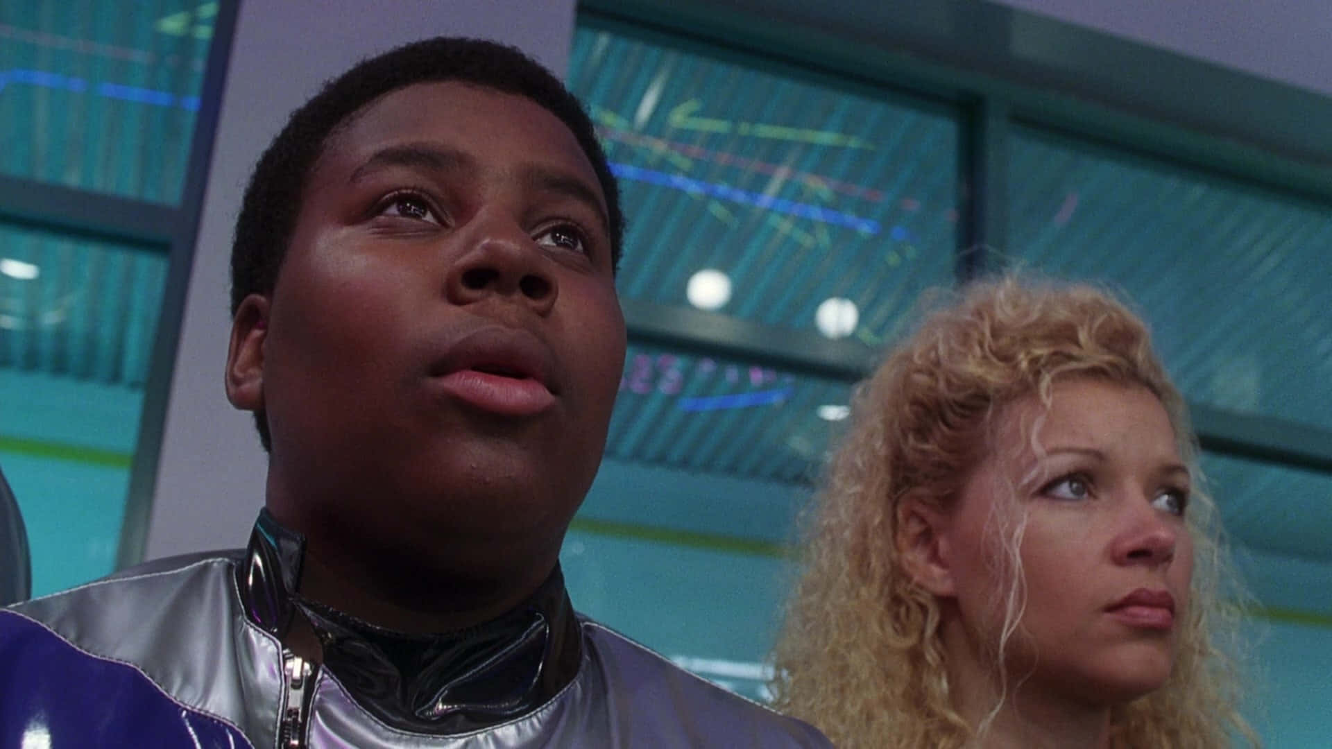 Good Burger, futuristic silver and purple uniforms, high-tech control room, Full HD Desktop Wallpaper