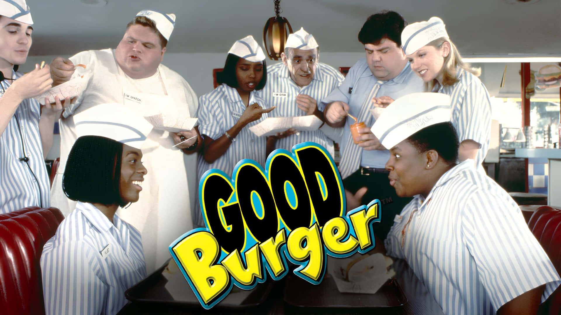 Good Burger, striped uniforms, hats, Full HD Desktop Wallpaper