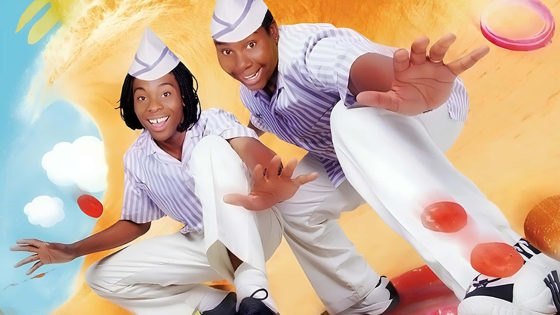 Good Burger, striped uniforms, paper hats, Full HD Desktop Wallpaper