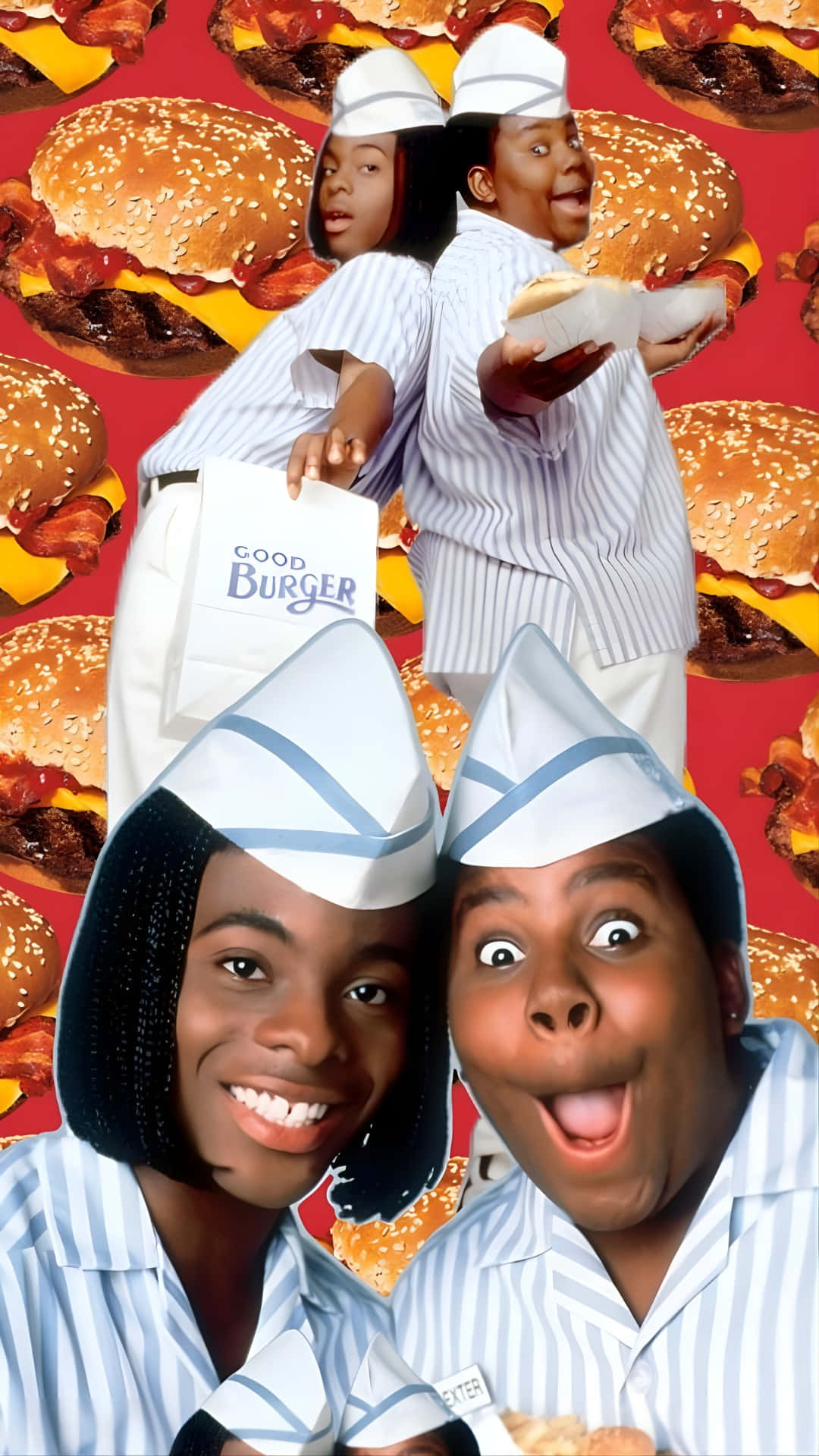 Good Burger, striped uniforms, hats, Full HD Phone Wallpaper